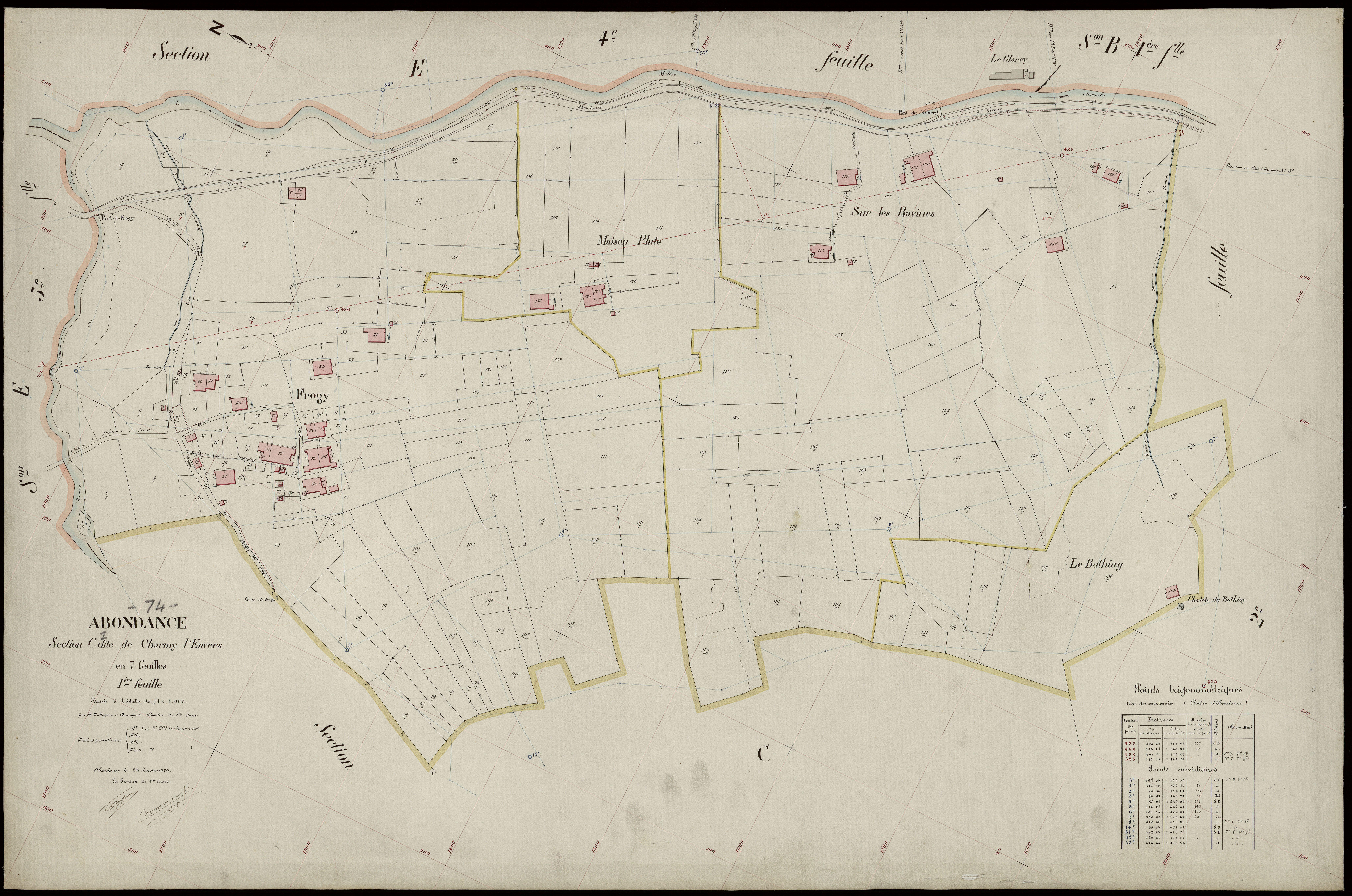3 P 3 2099 - Feuille n° 2, parcelles n° 202 à 473 - 20 janvier 1920