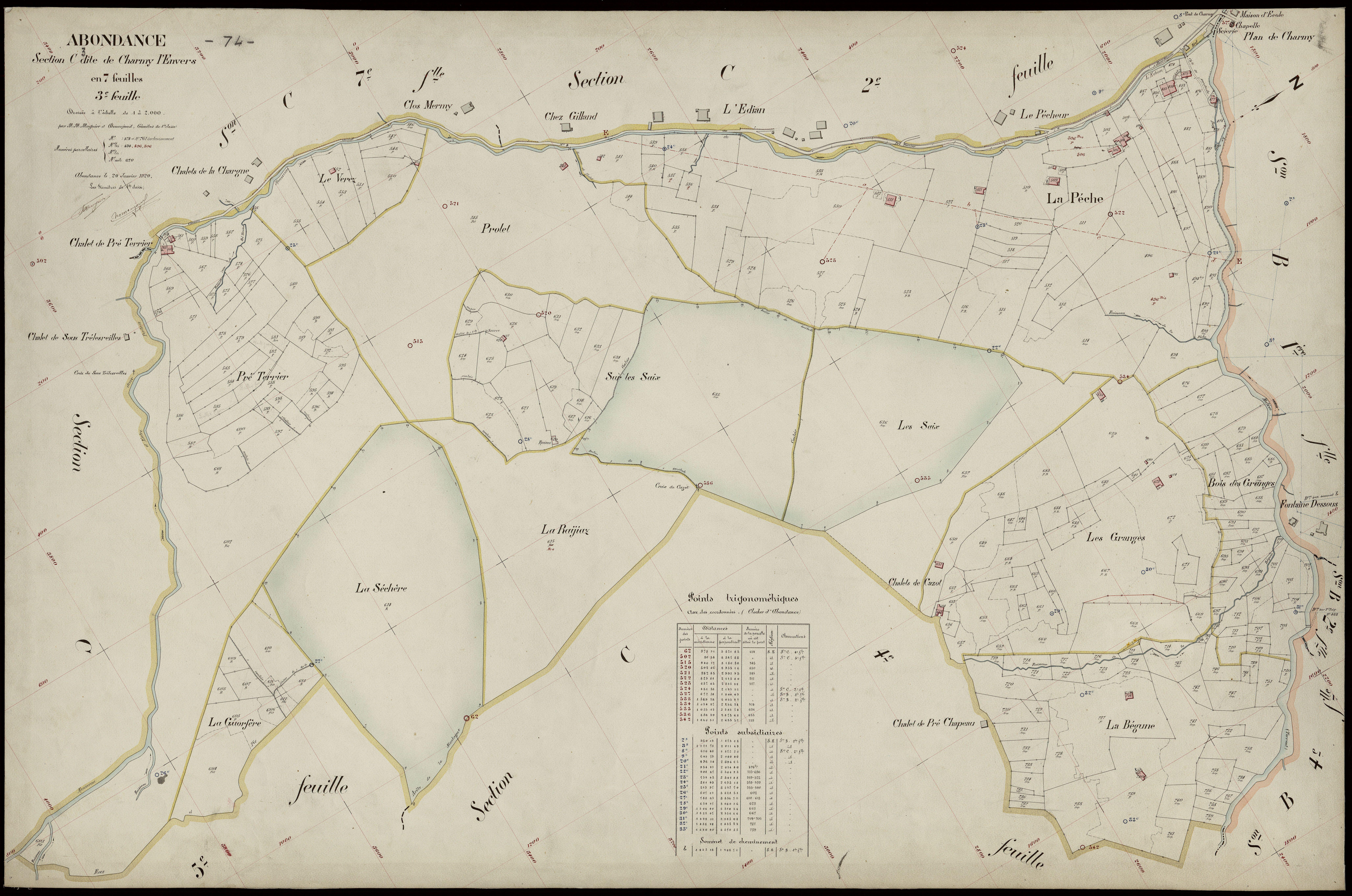 3 P 3 2101 - Feuille n° 4, parcelles n° 762 à 856 - 20 janvier 1920