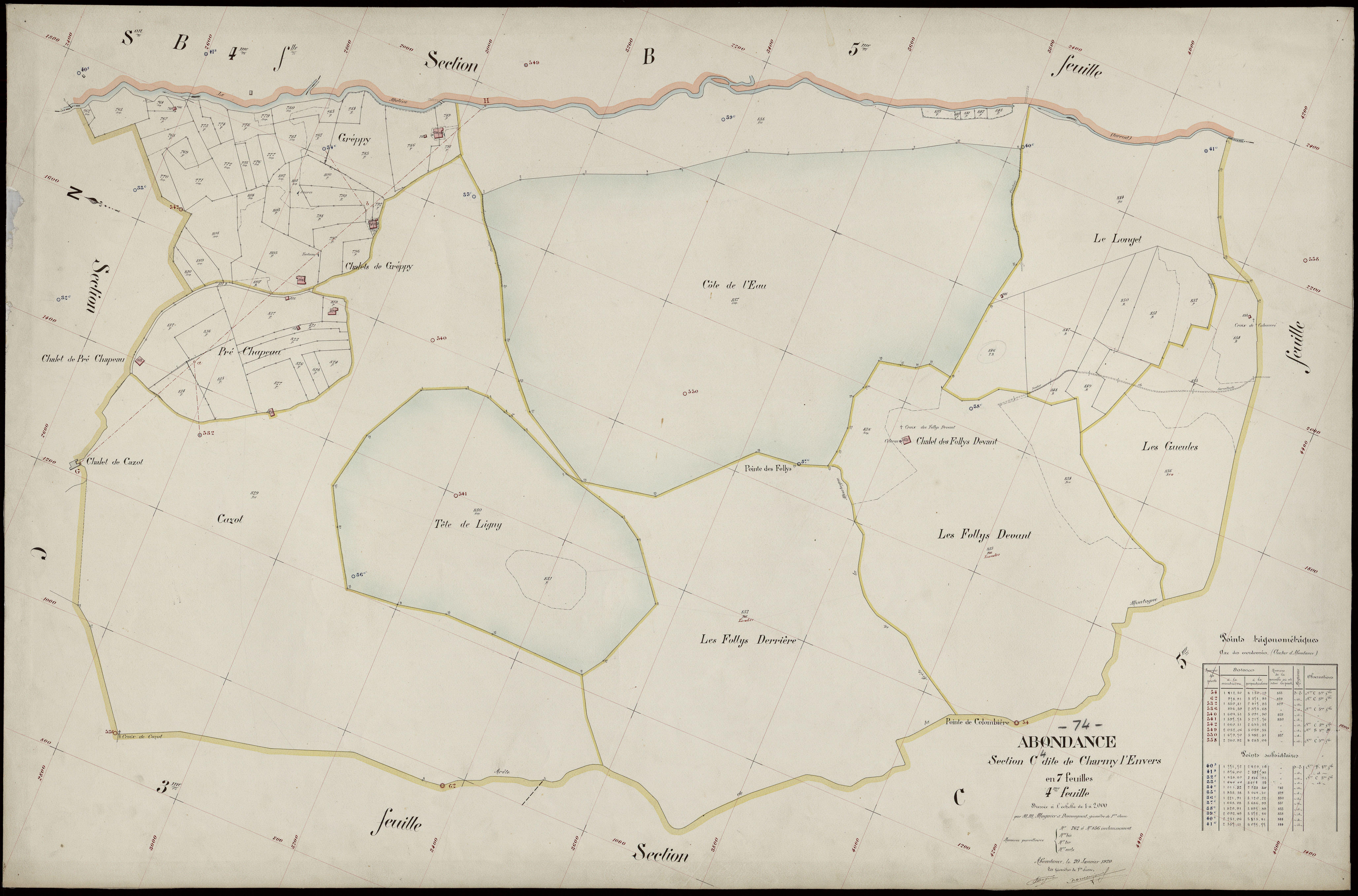 3 P 3 2102 - Feuille n° 5, parcelles n° 857 à 923 - 20 janvier 1920