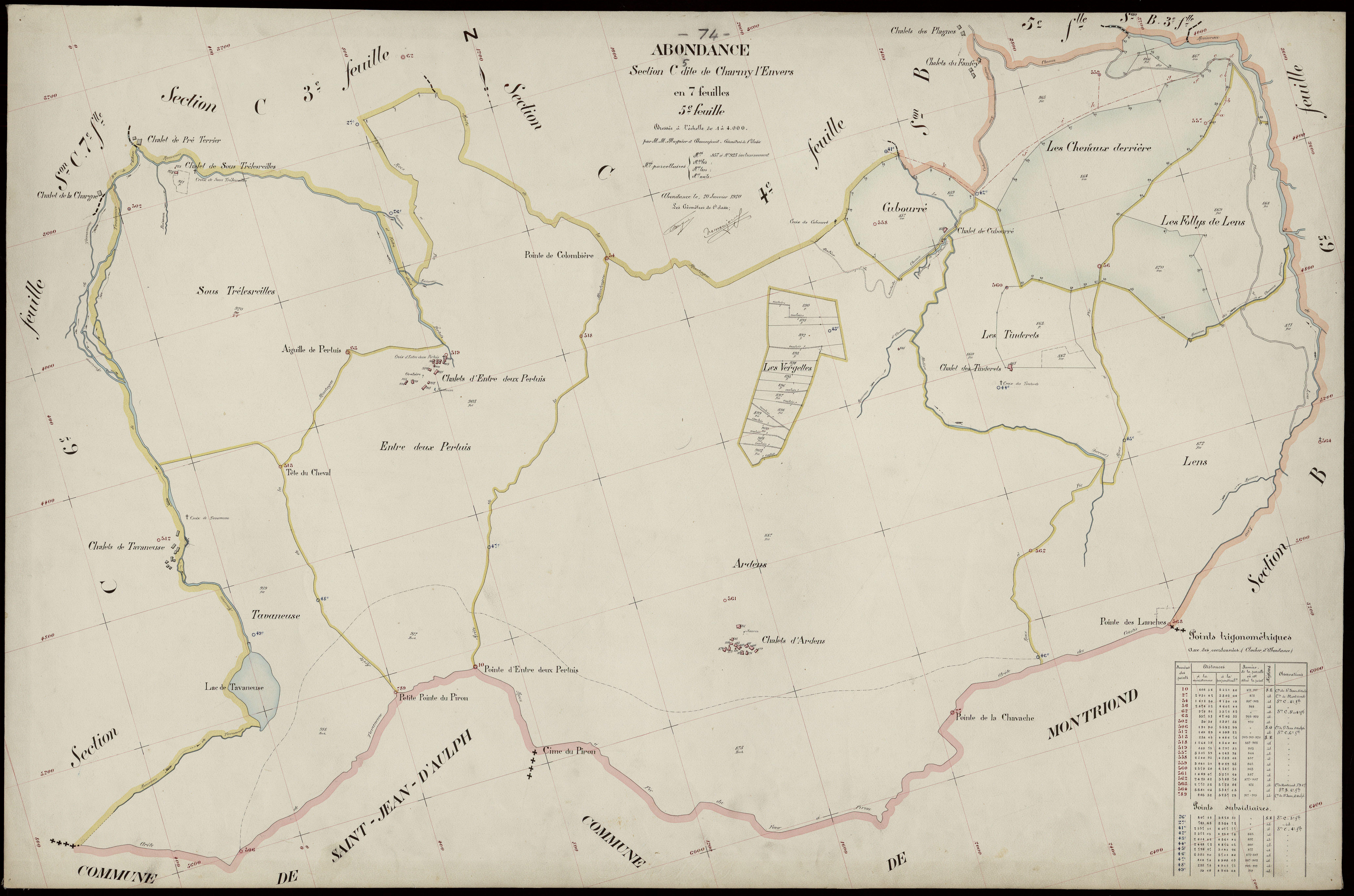 3 P 3 2103 - Feuille n° 6, parcelles n° 924 à 959 - 20 janvier 1920