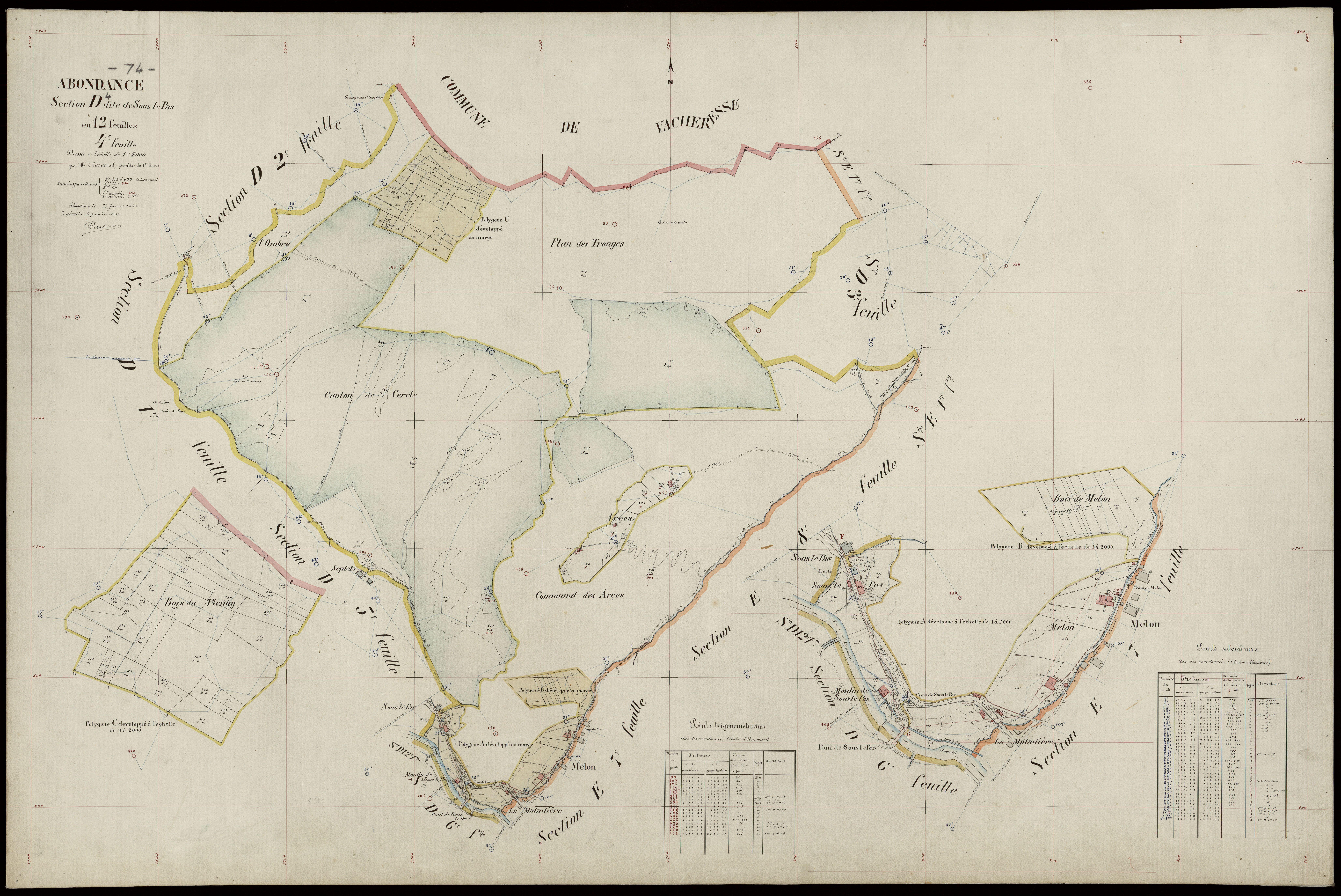 3 P 3 2108 - Feuille n° 4, parcelles n° 358 à 499 - 27 janvier 1920