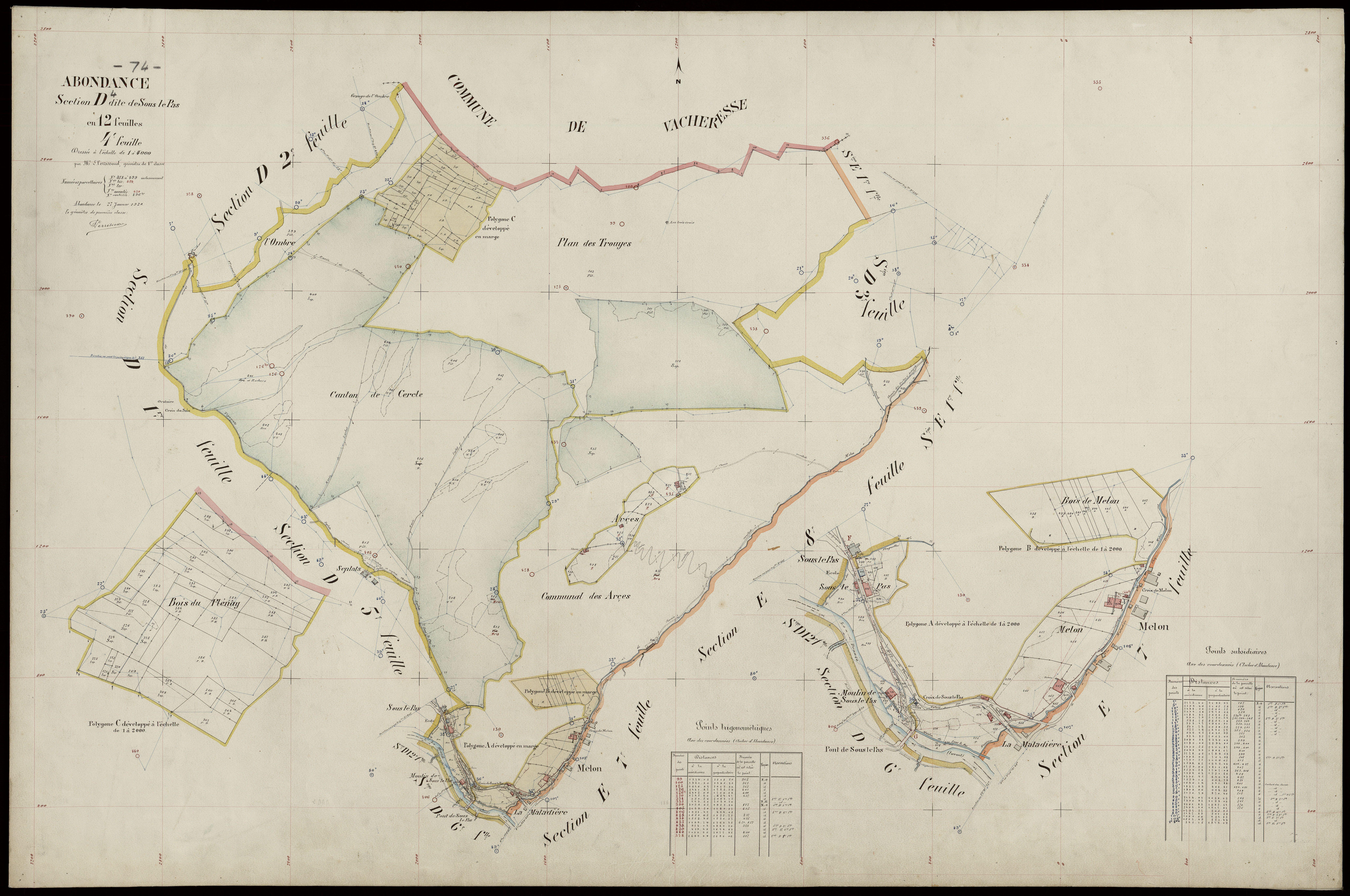 3 P 3 2109 - Feuille n° 5, parcelles n° 500 à 711 - 27 janvier 1920