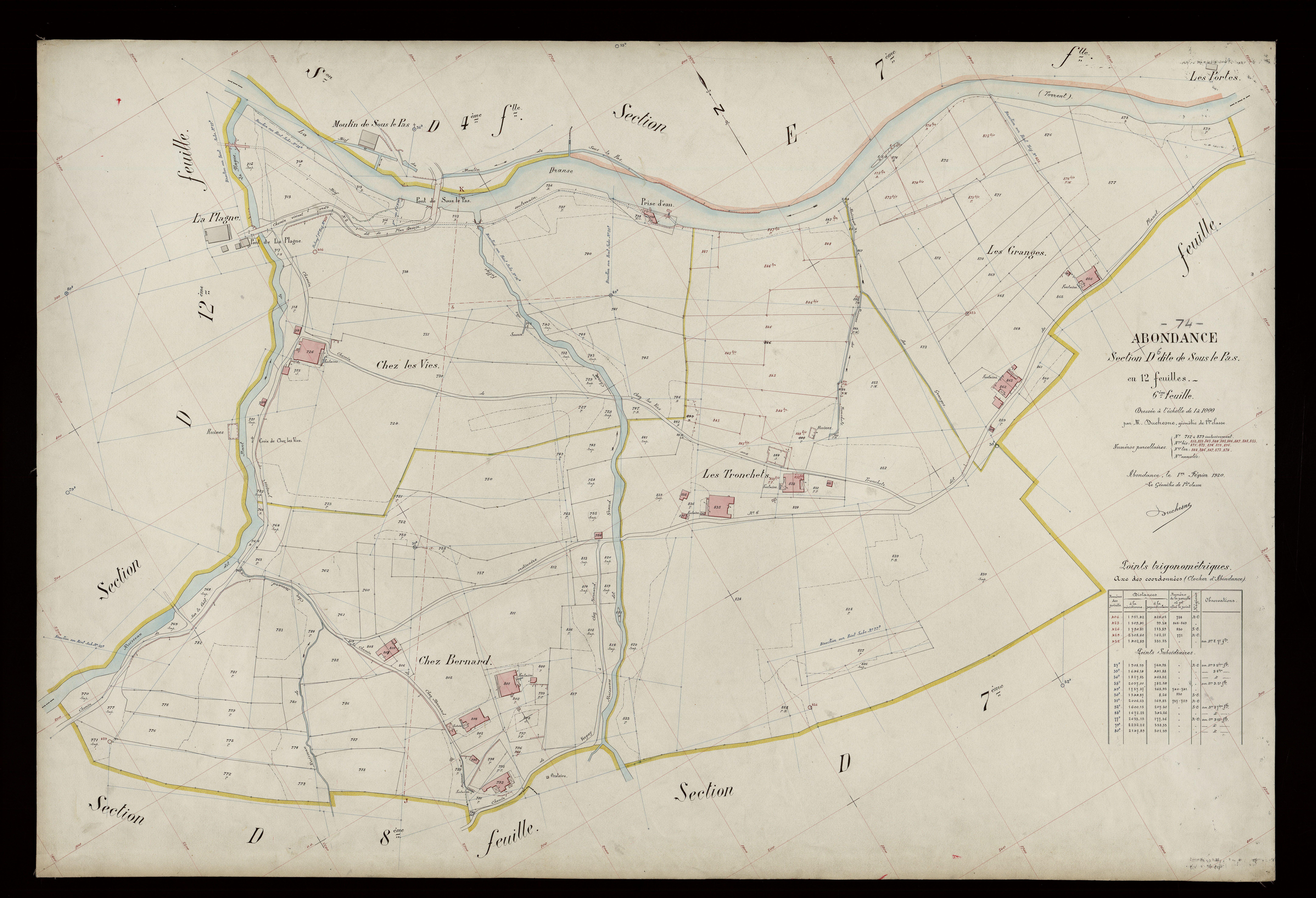 3 P 3 2111 - Feuille n° 7, parcelles n° 880 à 952 - 1er février 1920