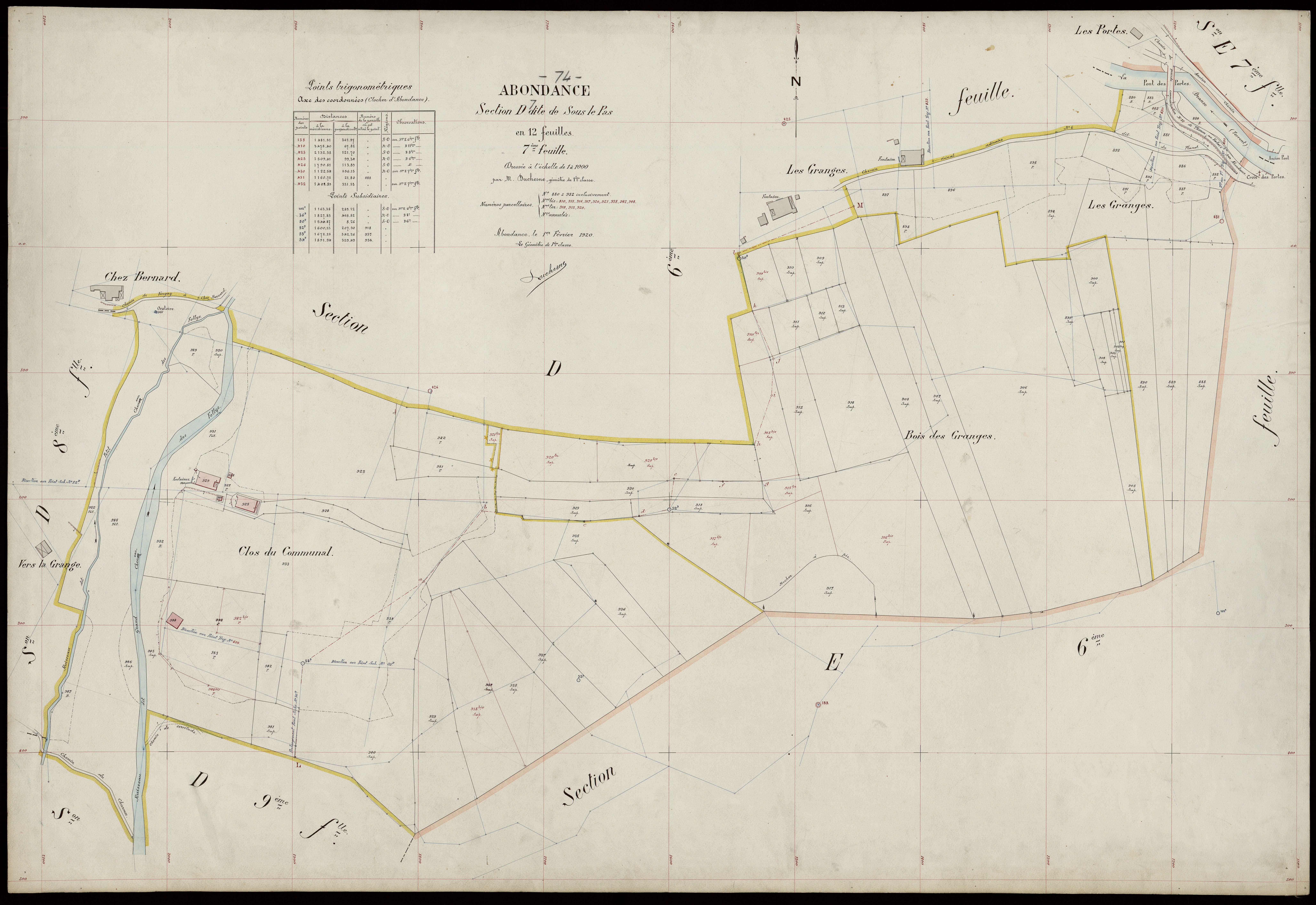 3 P 3 2112 - Feuille n° 8, parcelles n° 953 à 1205 - 1er février 1920