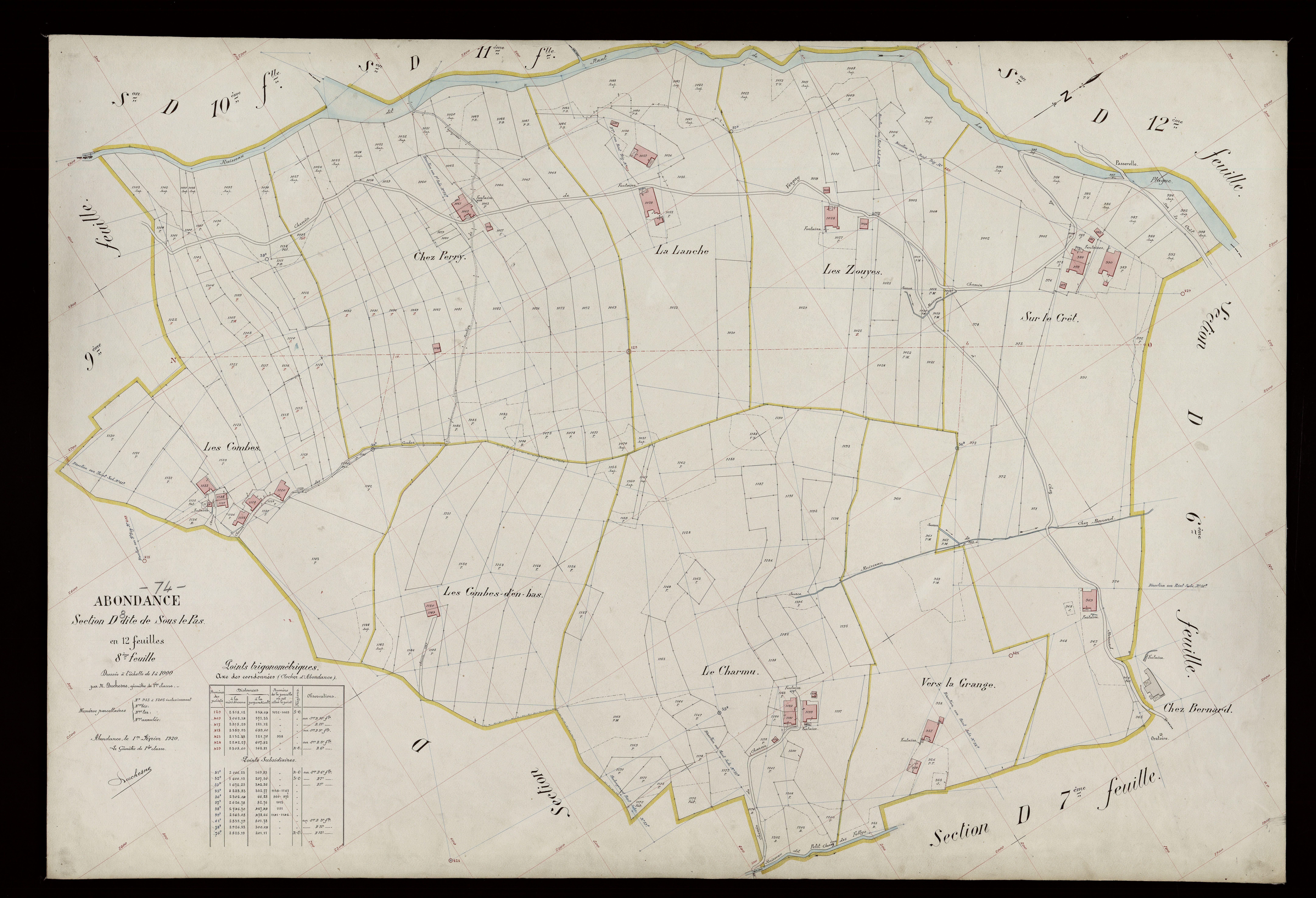 3 P 3 2113 - Feuille n° 9, parcelles n° 1206 à 1347 - 1er février 1920