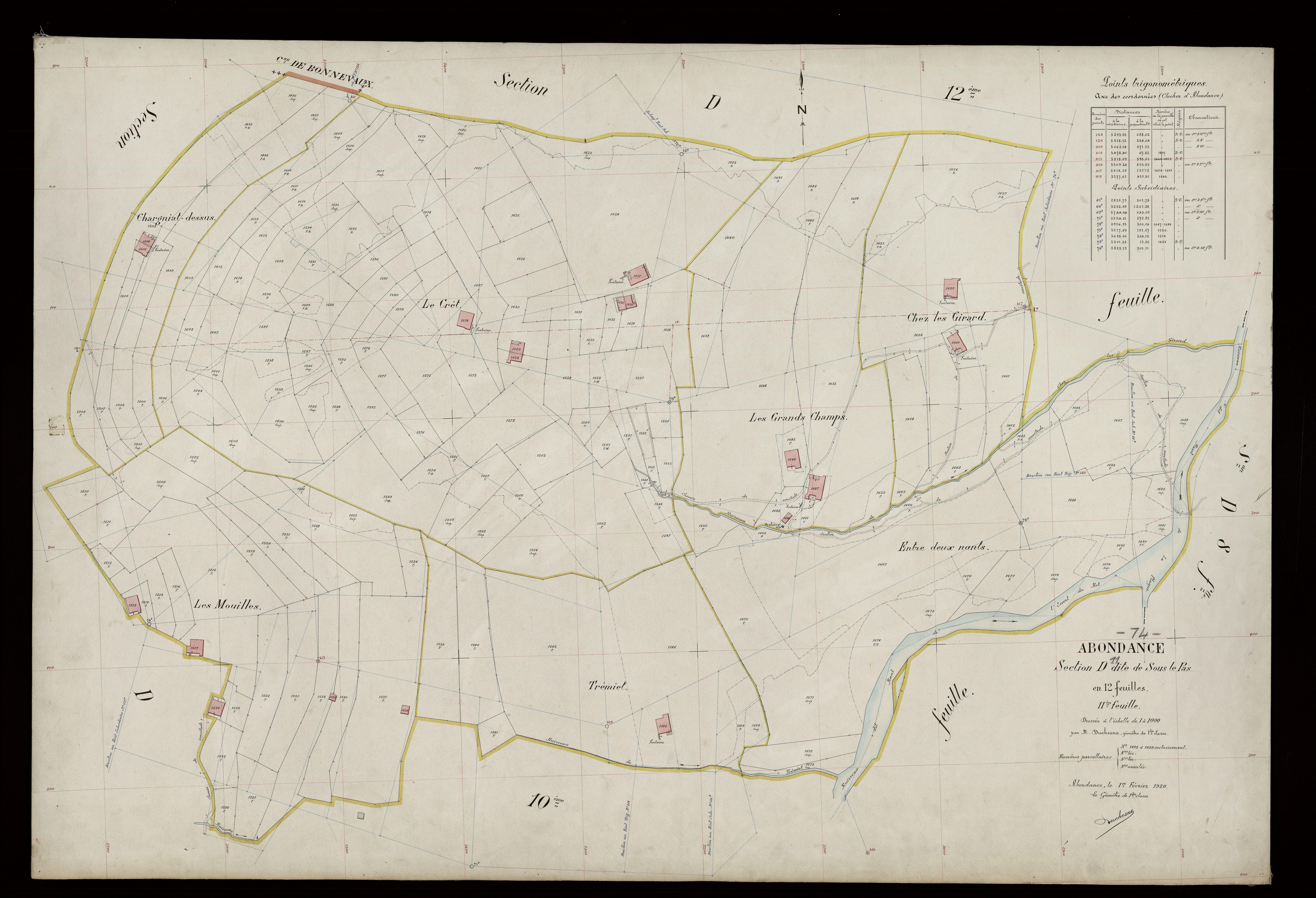 3 P 3 2116 - Feuille n° 12, parcelles n° 1690 à 2081 - 1er février 1920