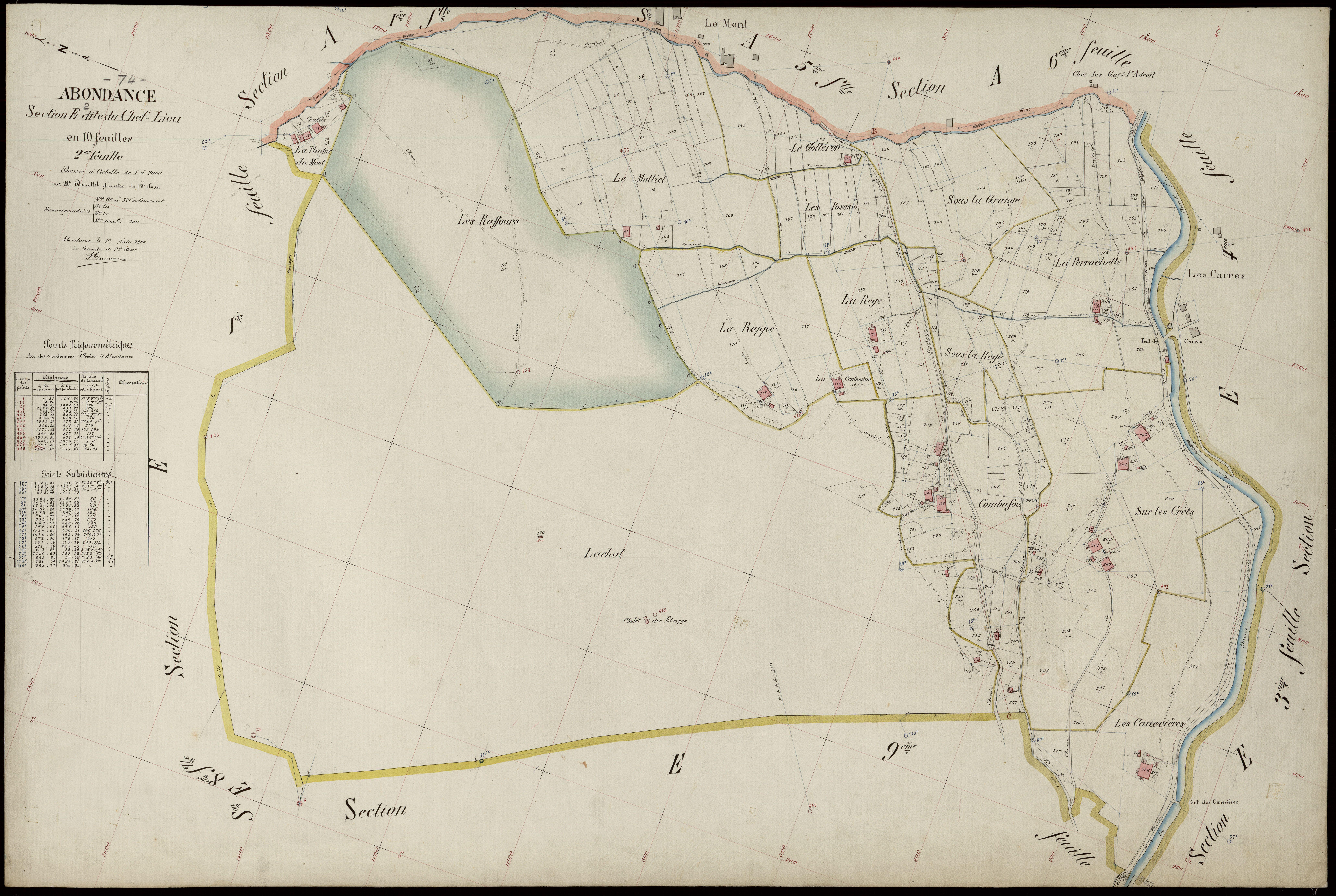 3 P 3 2119 - Feuille n° 3, parcelles n° 322 à 407 - mars 1920
