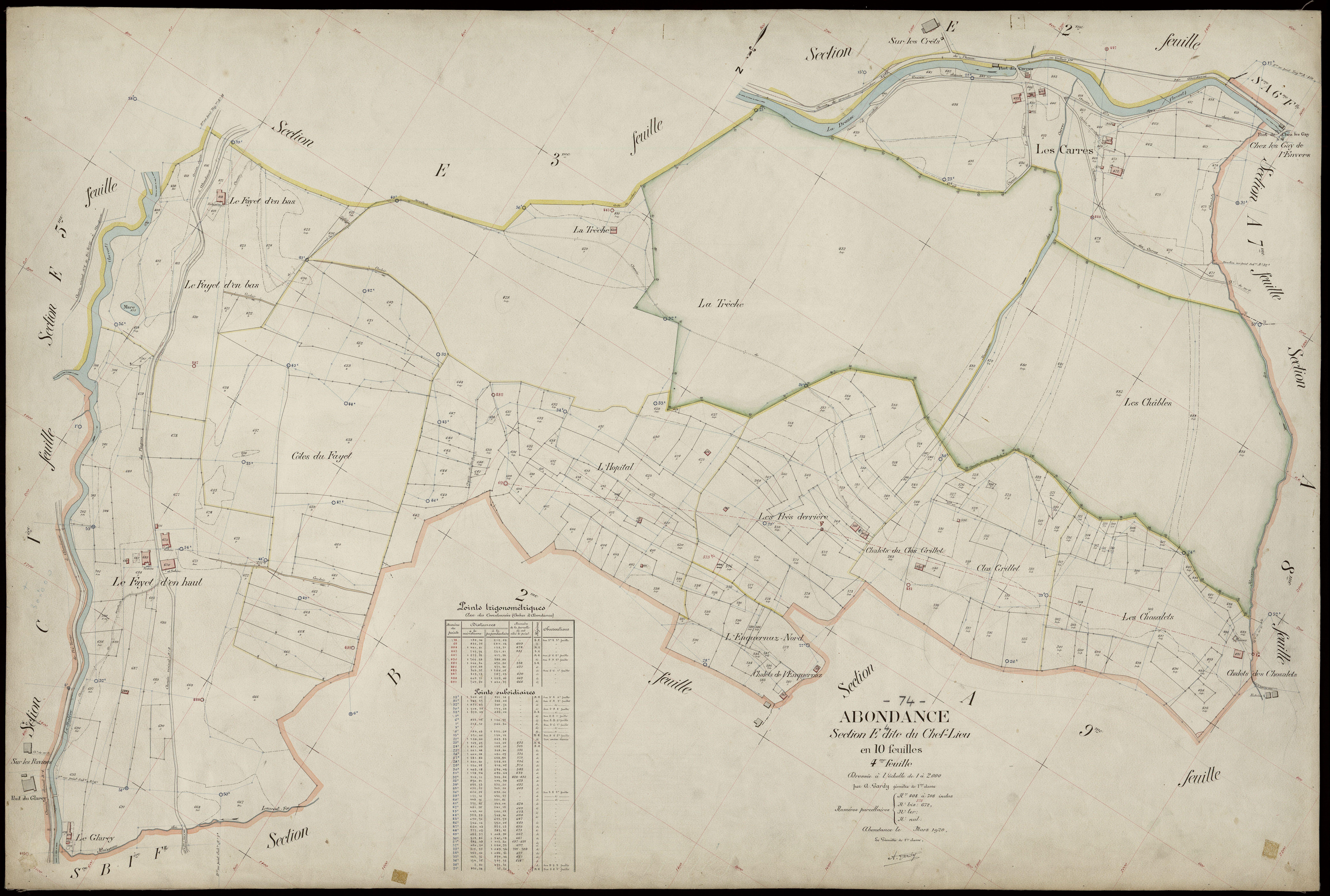 3 P 3 2121 - Feuille n° , parcelles n° 709 à 988 - 27 janvier 1920