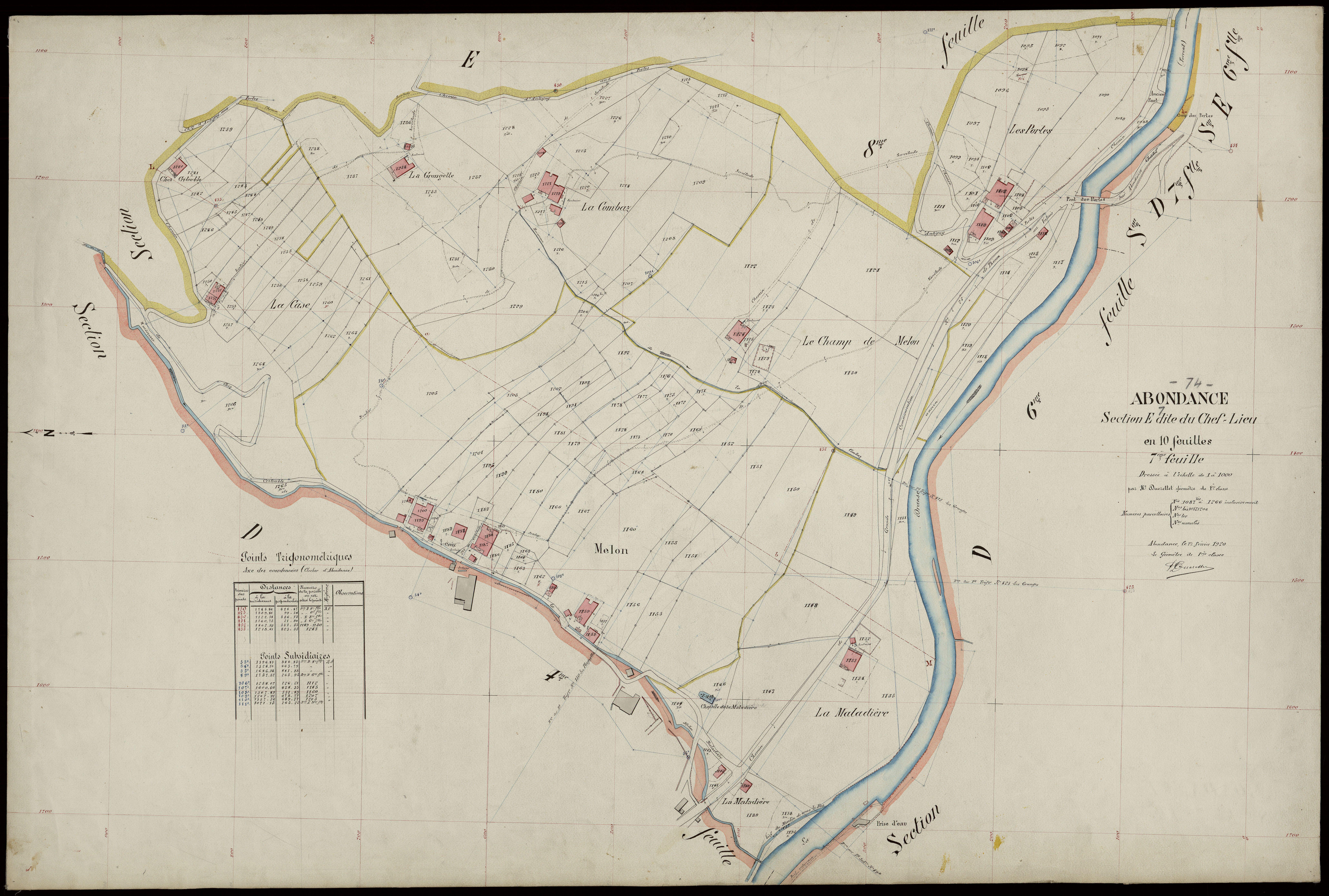 3 P 3 2124 - Feuille n° 8, parcelles n° 1267 à 1294 - 1er février 1920