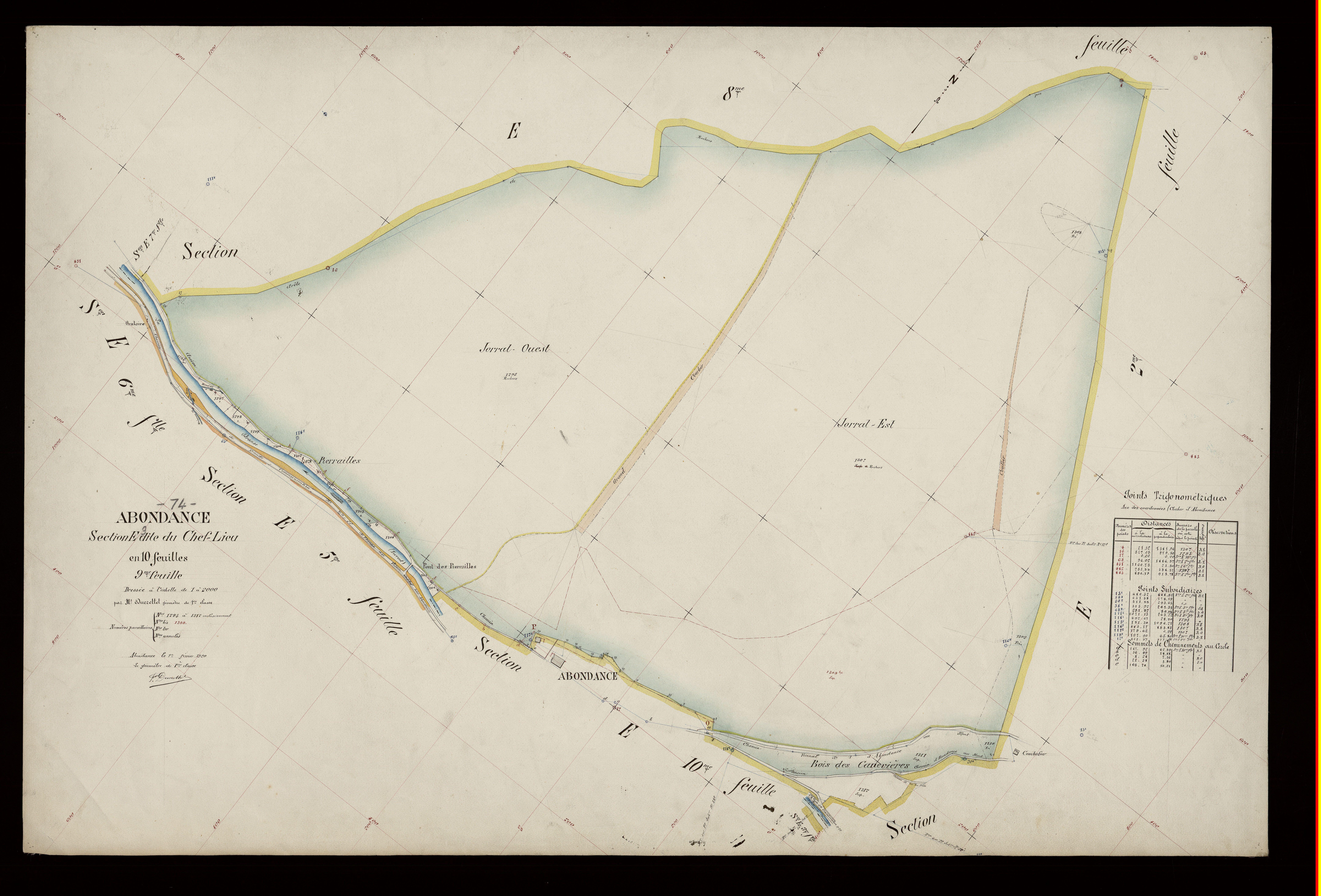 3 P 3 2126 - Feuille n° 10, parcelles n° 1313 à 1376 - 1er février 1920