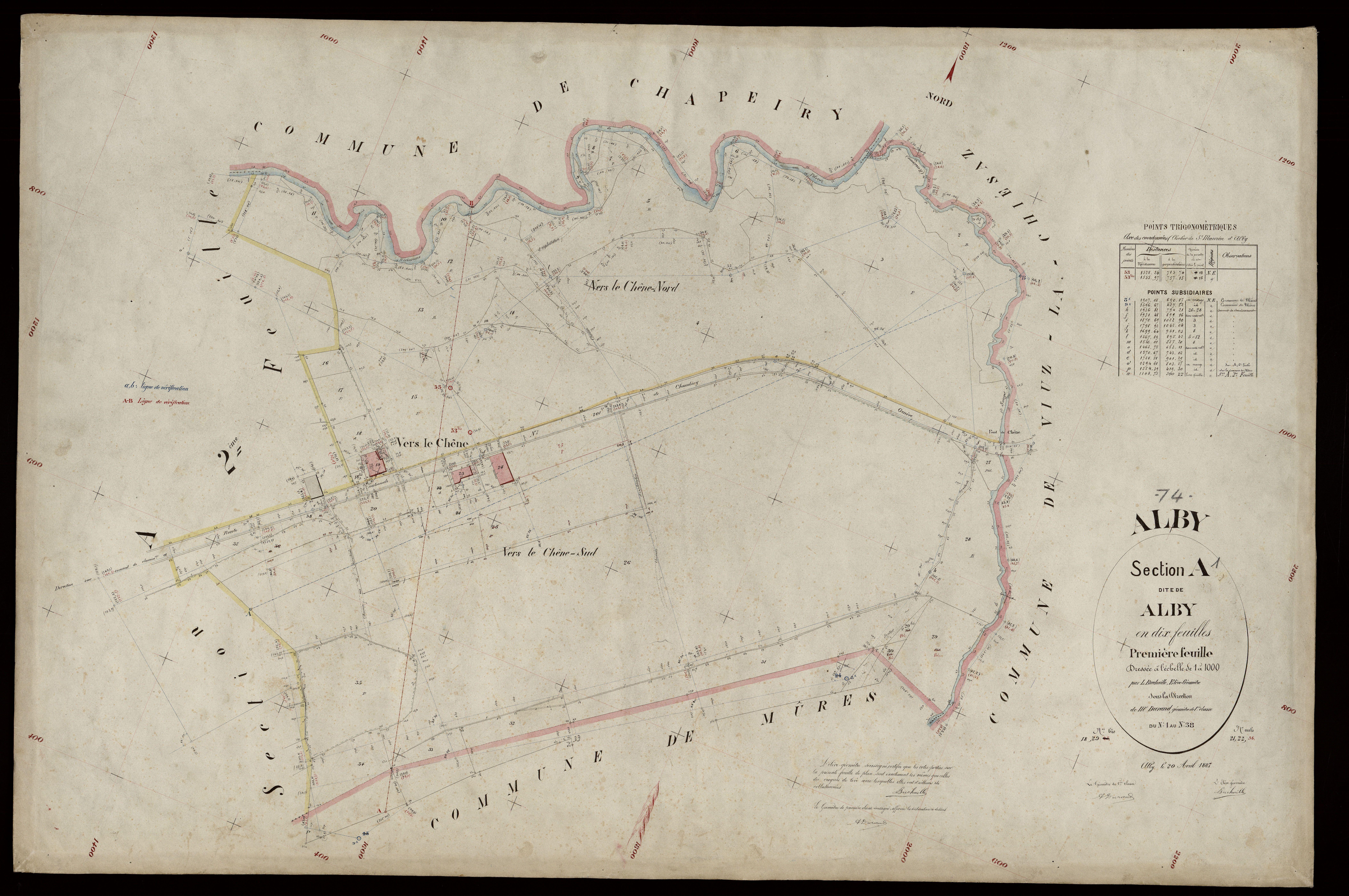3 P 3 2129 - Feuille n° 2, parcelles n° 39 à 121 - 20 avril 1887