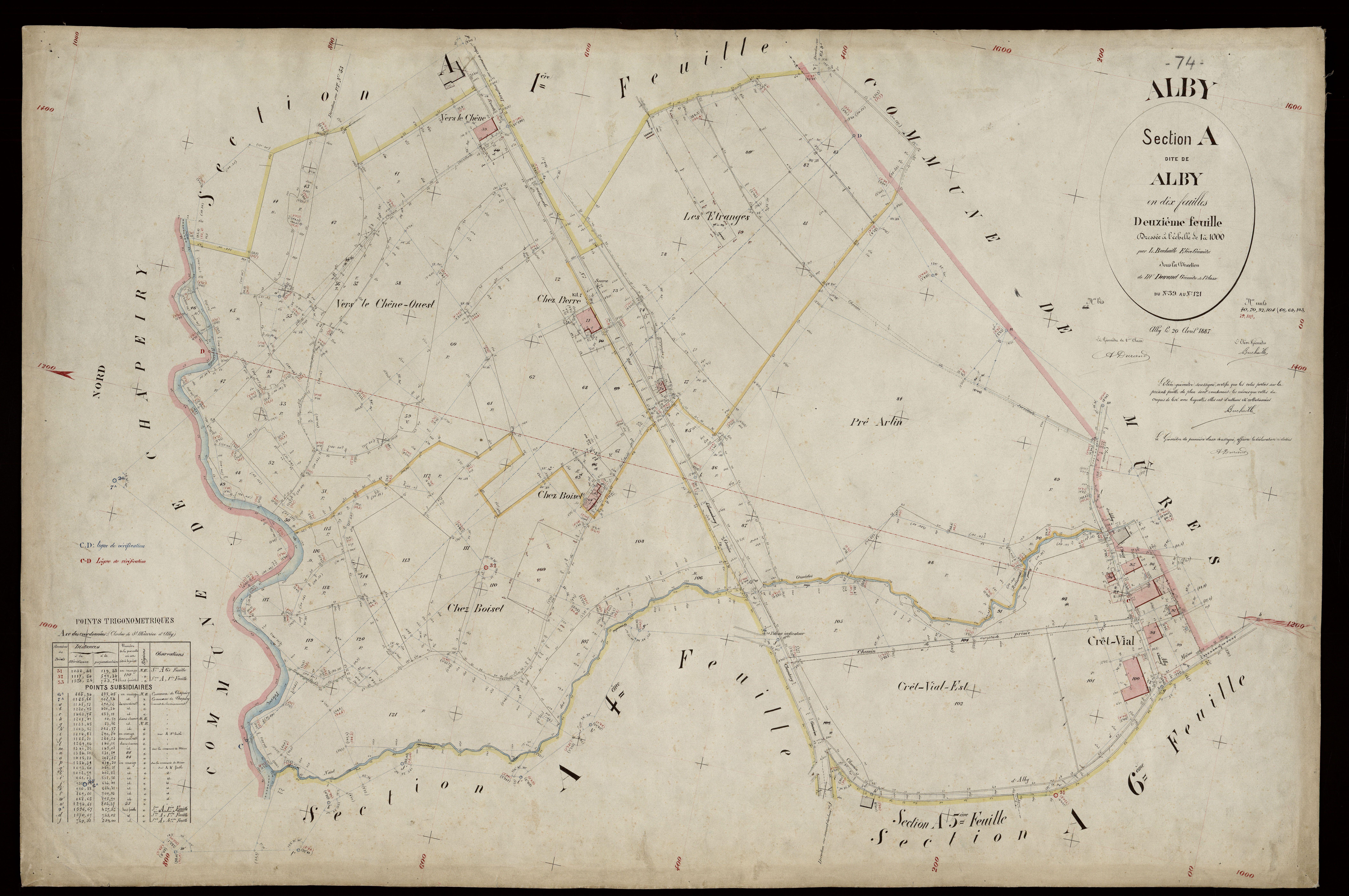 3 P 3 2130 - Feuille n° 3, parcelles n° 122 à 232 - 20 avril 1887