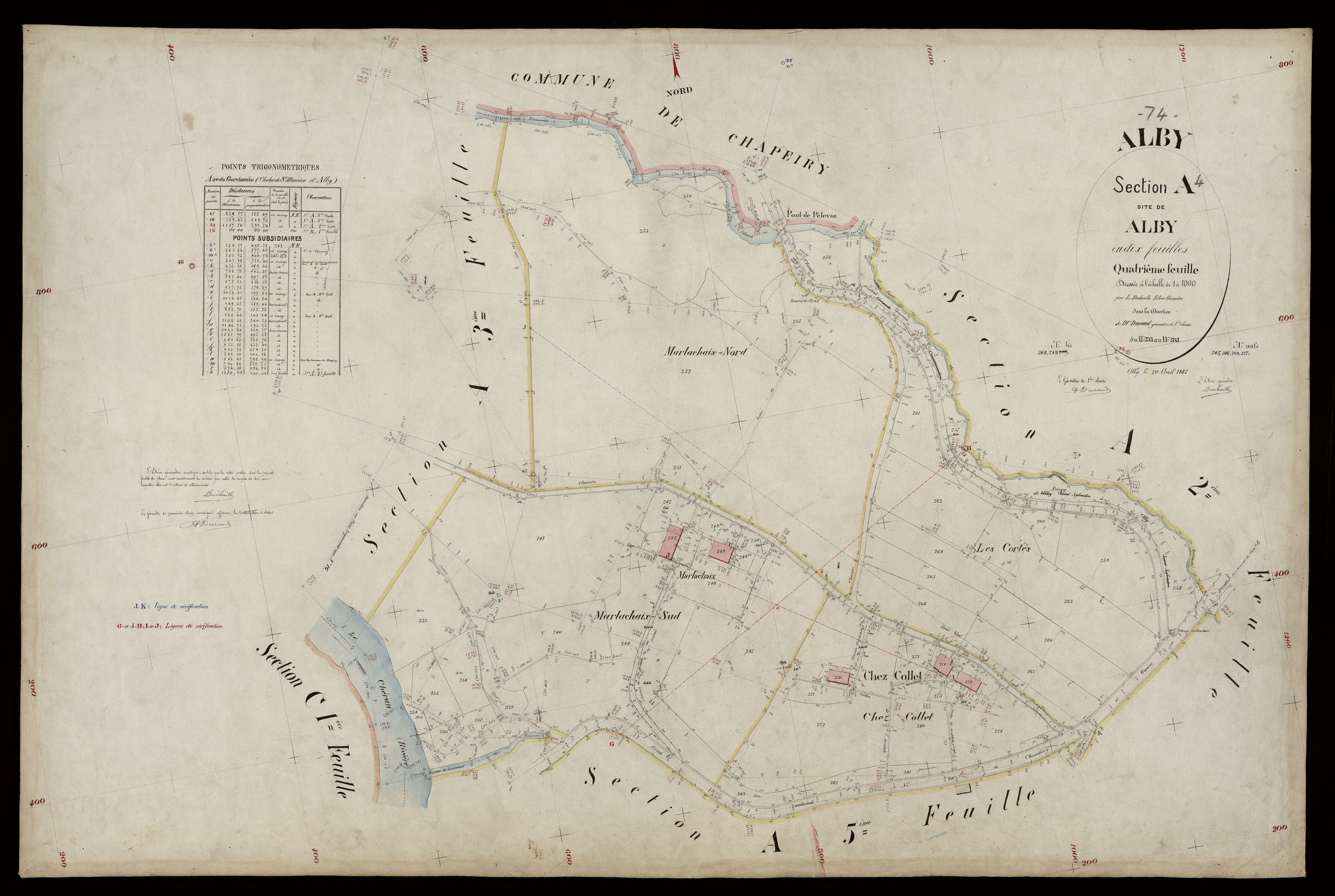 3 P 3 2132 - Feuille n° , parcelles n° 284 à 383 - 20 avril 1887