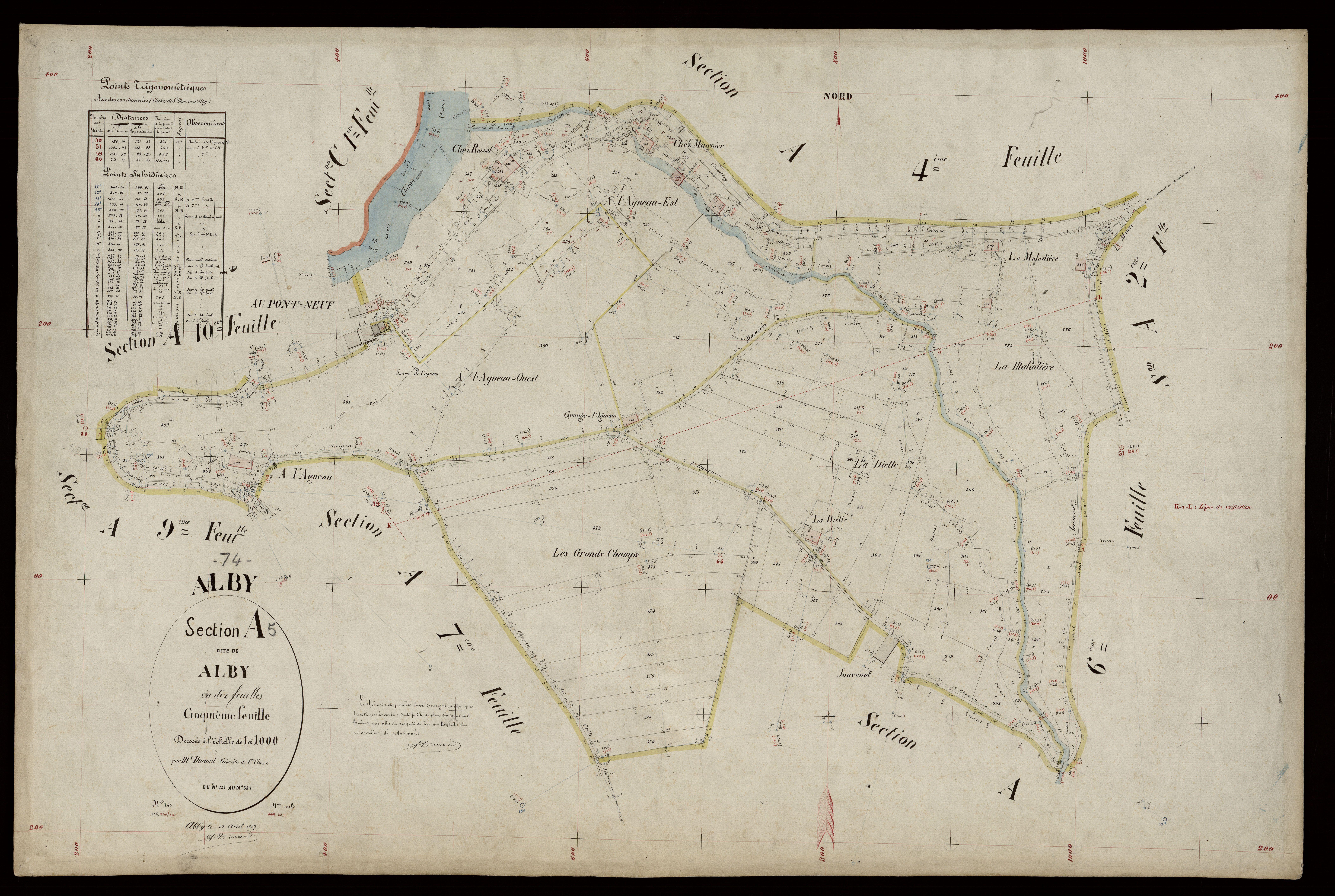 3 P 3 2133 - Feuille n° 6, parcelles n° 384 à 467 - 20 avril 1887