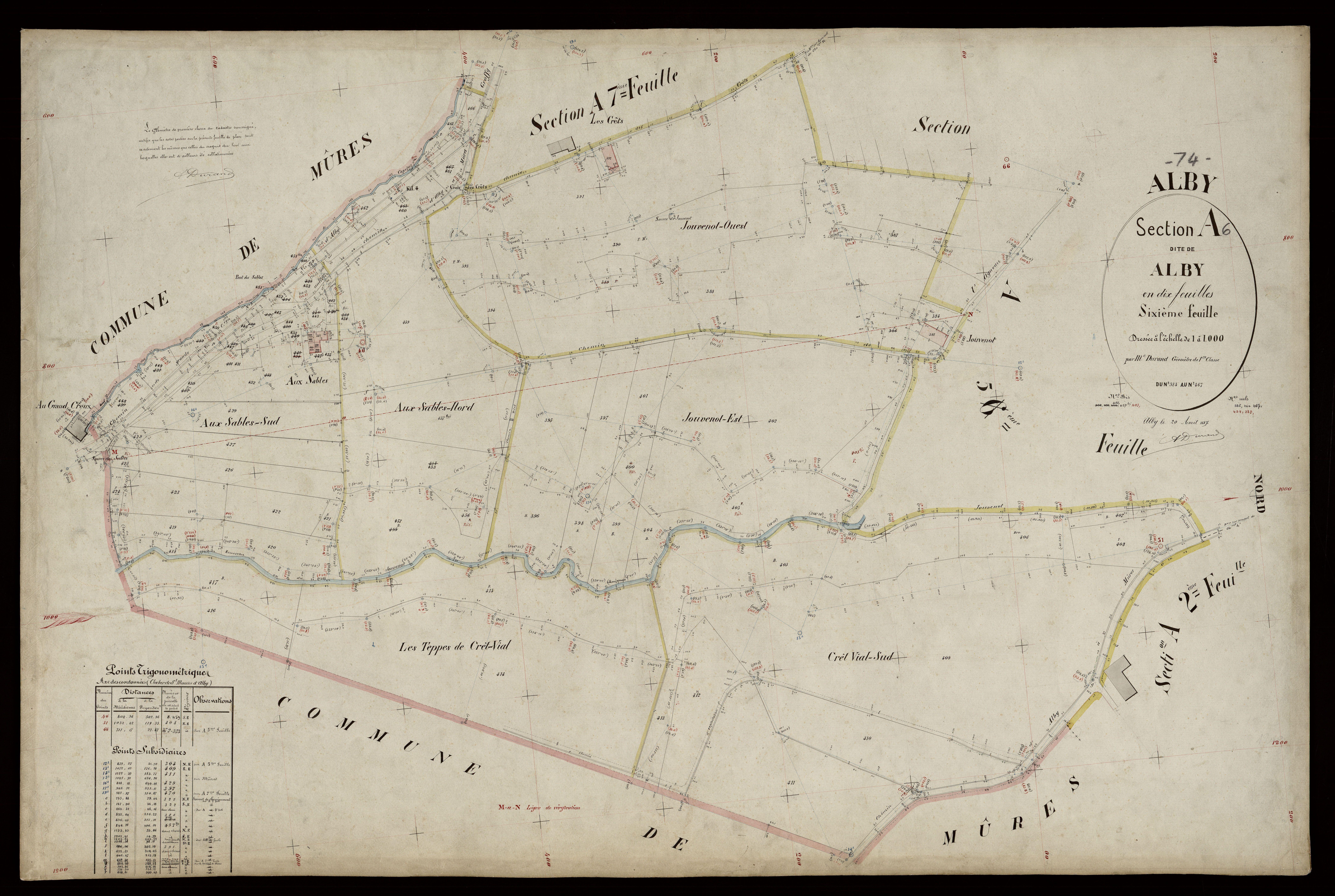 3 P 3 2134 - Feuille n° 7, parcelles n° 468 à 34 - 20 avril 1887