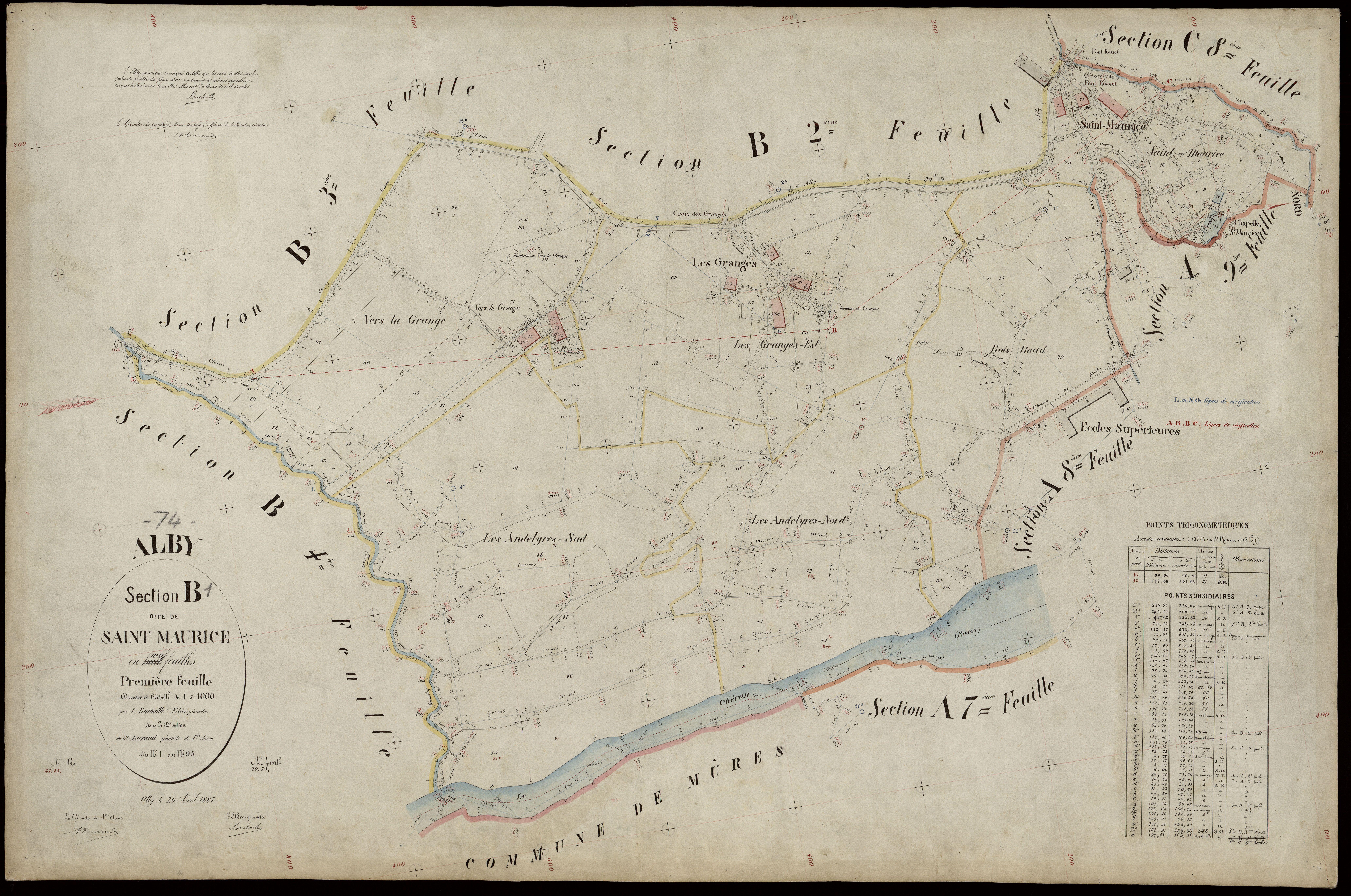 3 P 3 2139 - Feuille n° 2, parcelles n° 96 à 130 - 20 avril 1887