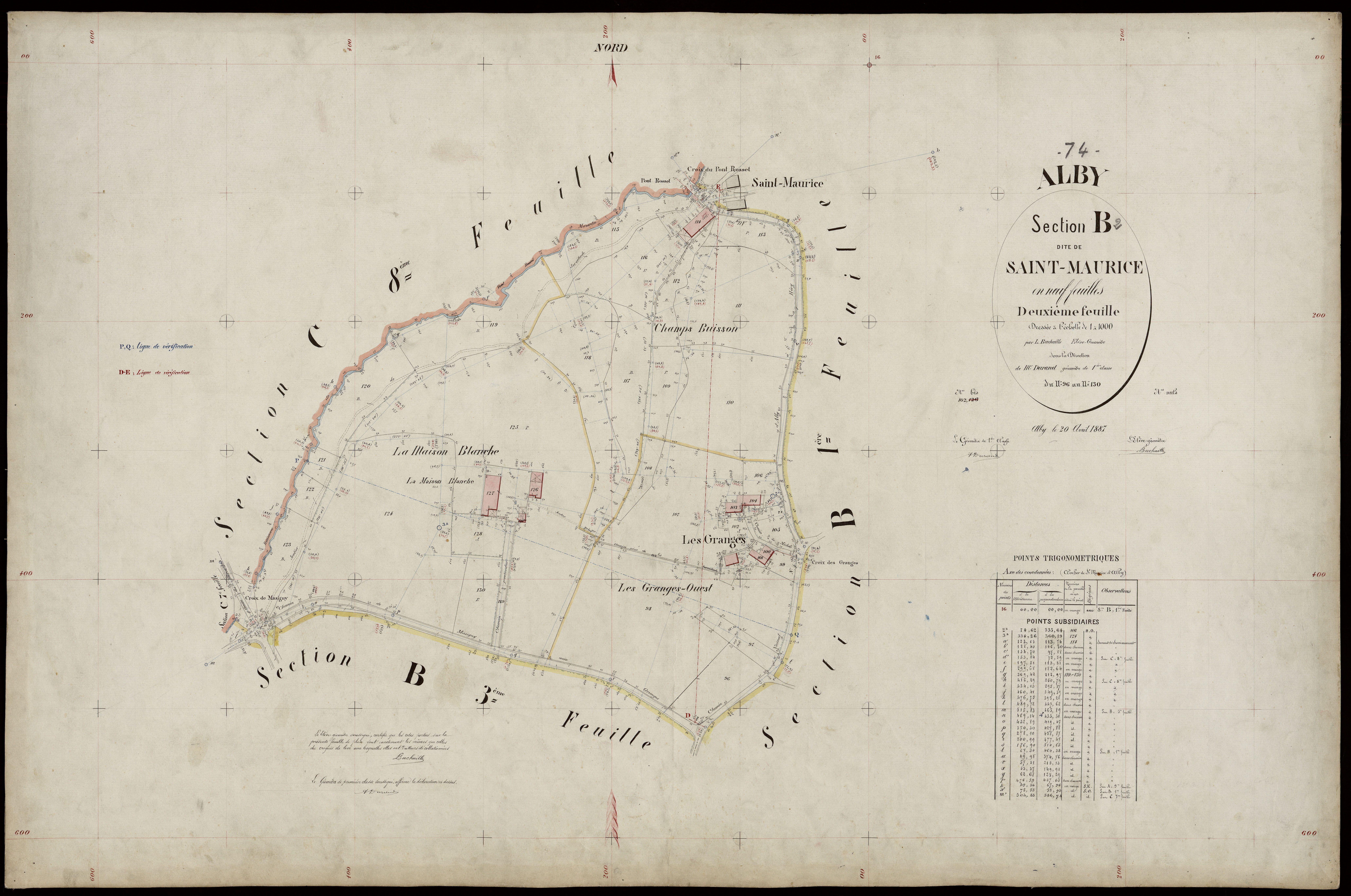 3 P 3 2140 - Feuille n° 3, parcelles n° 131 à 270 - 20 avril 1887