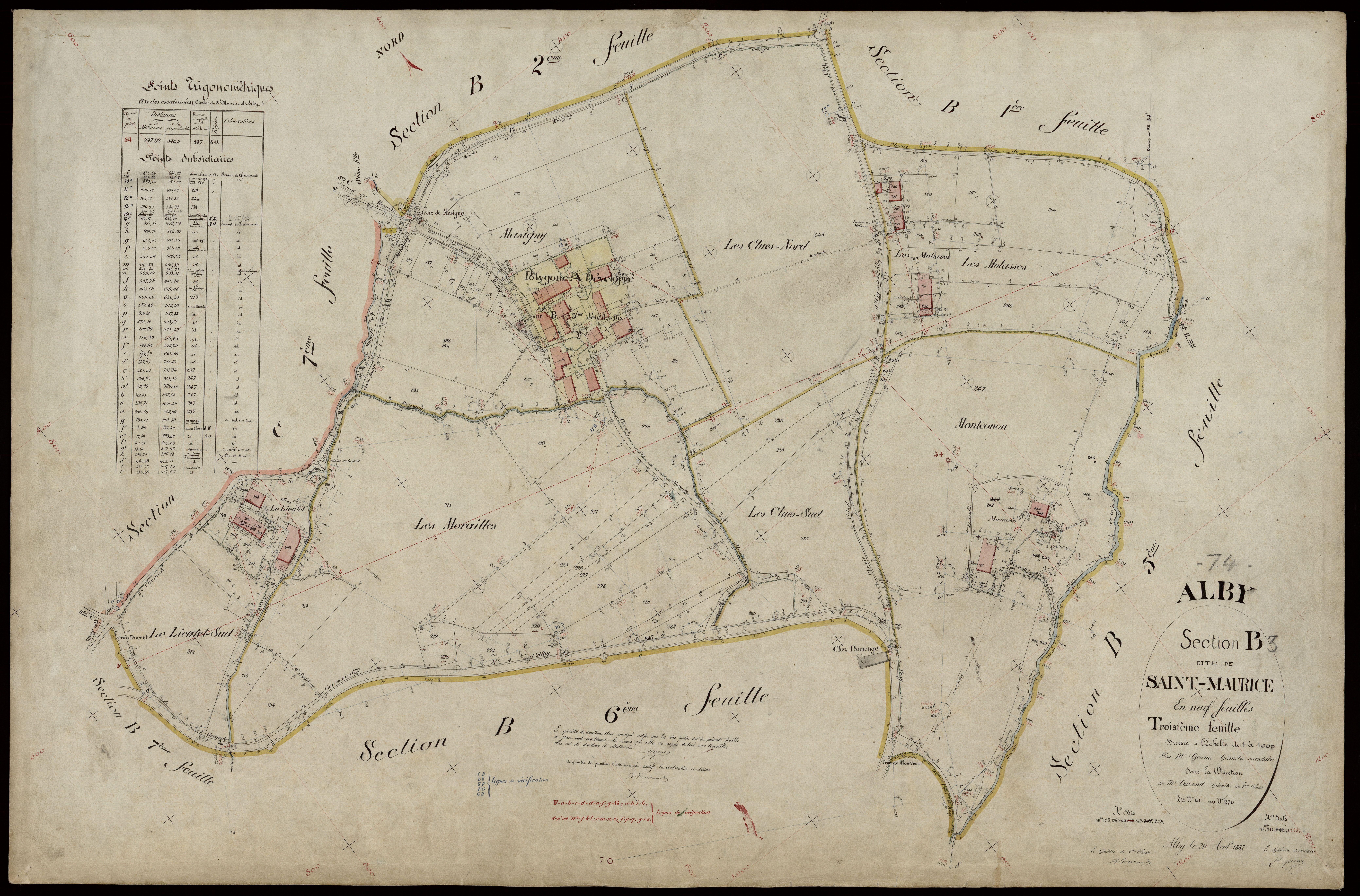 3 P 3 2141 - Feuille n° 3 bis, parcelles n° 139 à 17 - 20 avril 1887