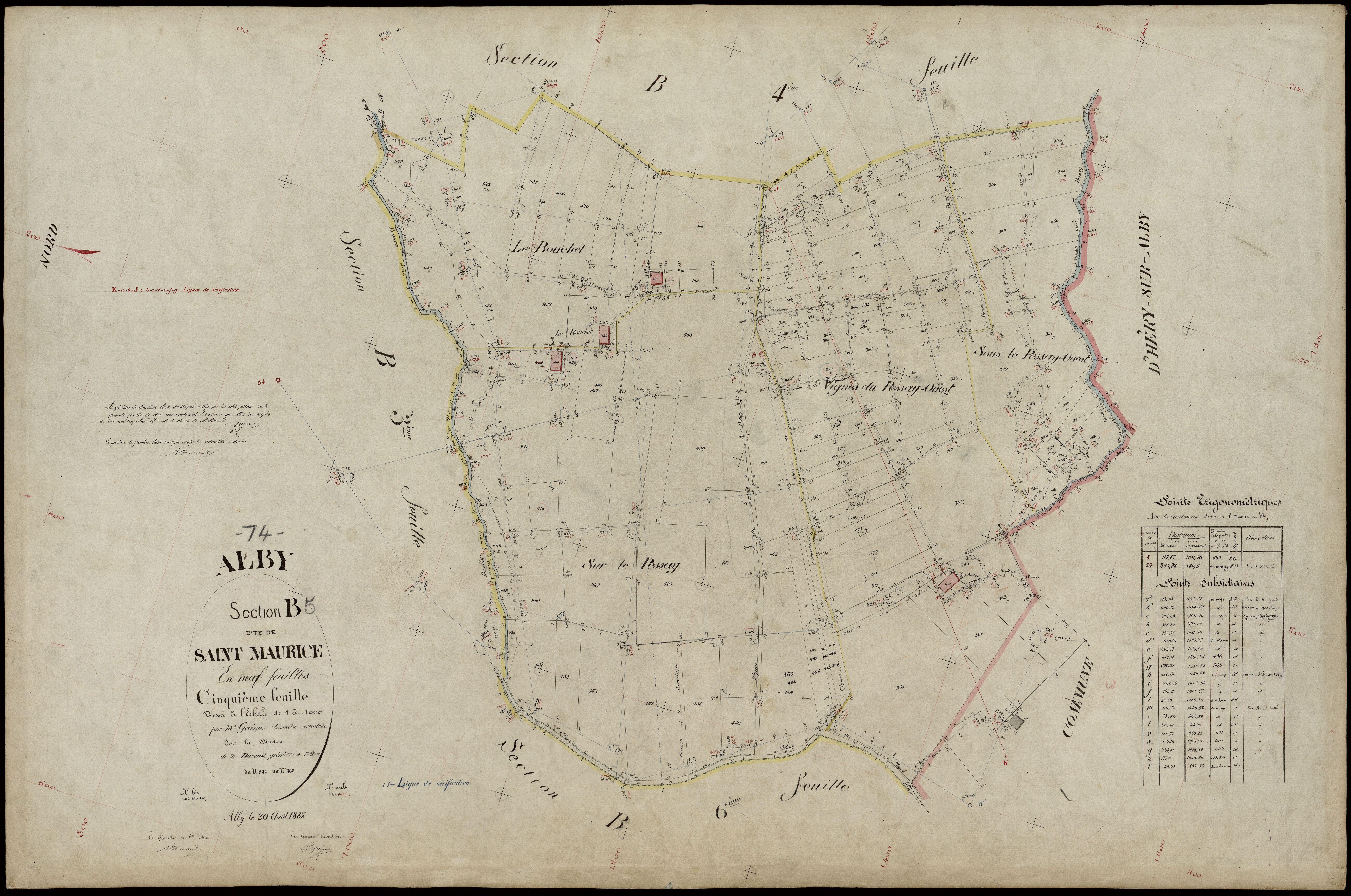 3 P 3 2144 - Feuille n° 6, parcelles n° 467 à 47 - 20 avril 1887