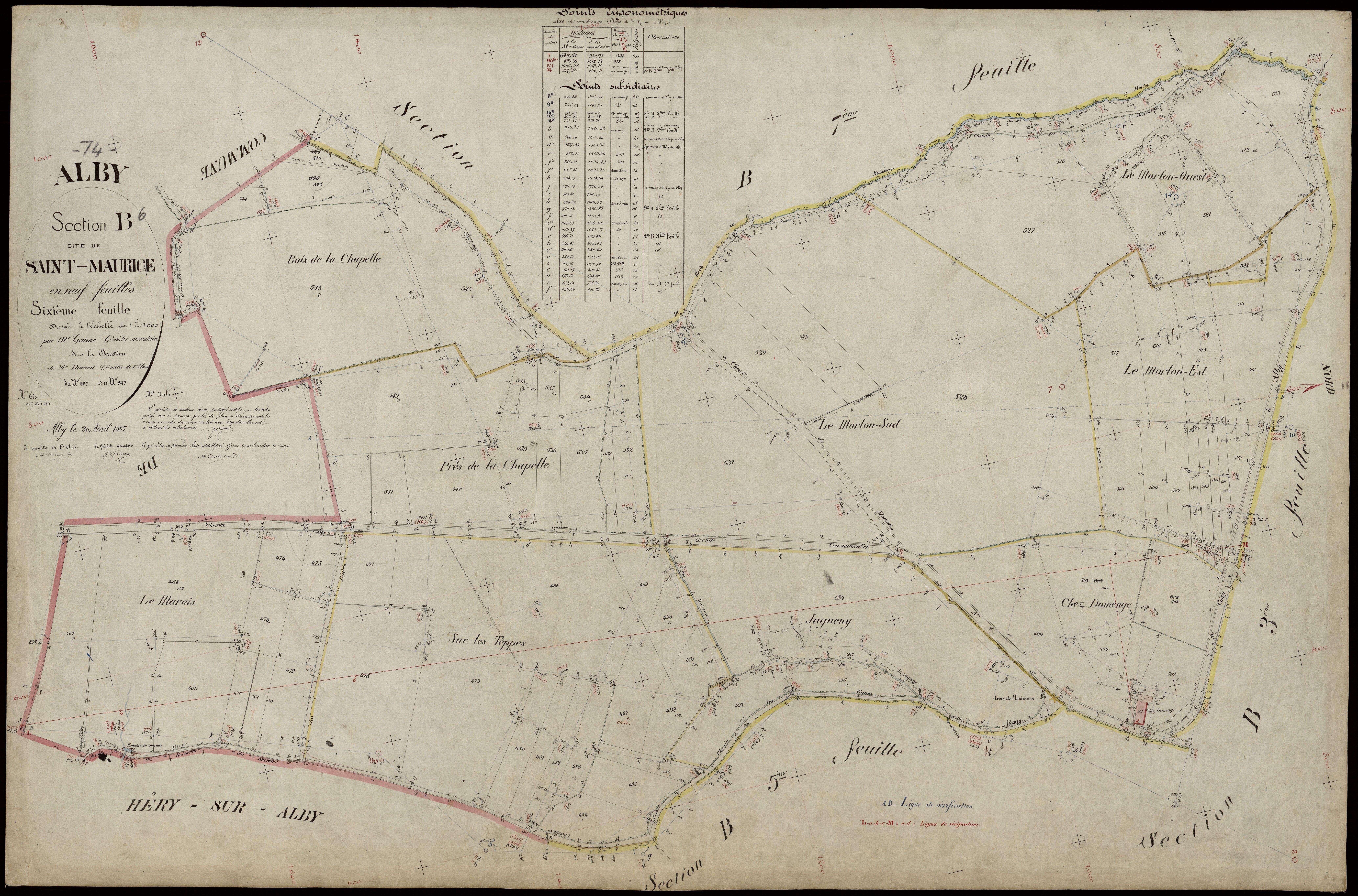3 P 3 2145 - Feuille n° 7, parcelles n° 48 à 679 - 20 avril 1887