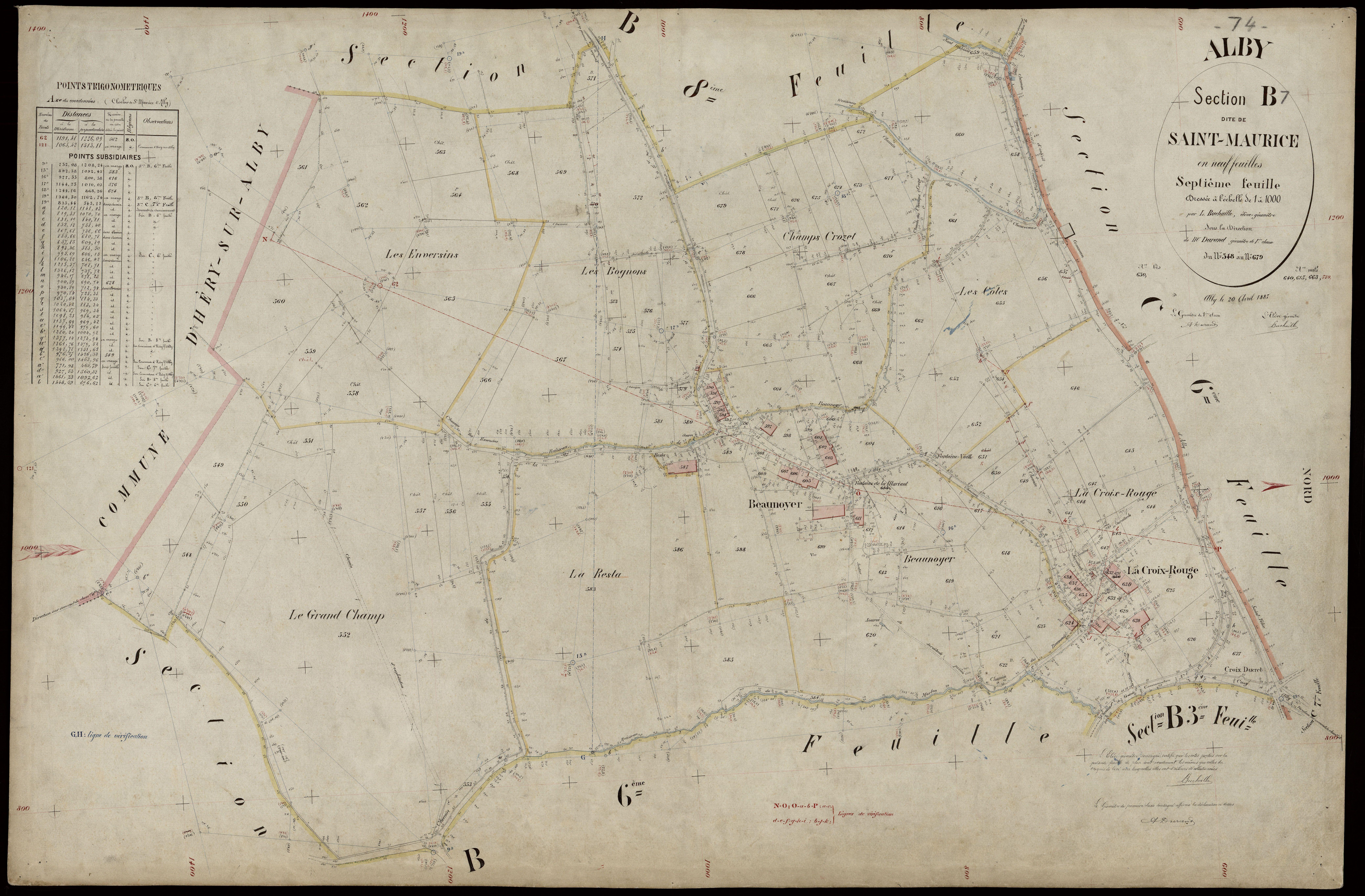 3 P 3 2146 - Feuille n° 8, parcelles n° 680 à 800 - 20 avril 1887