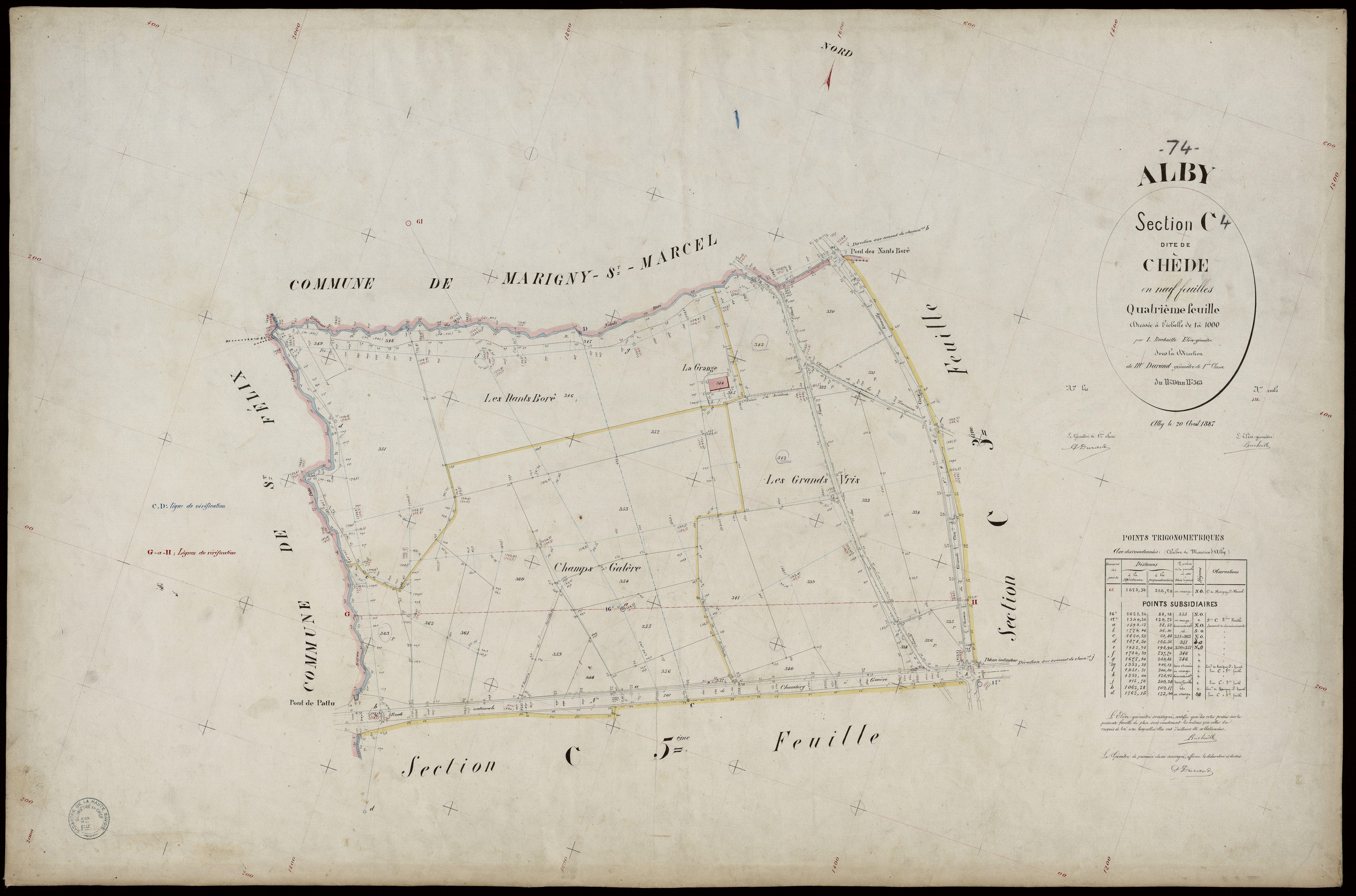 3 P 3 2152 - Feuille n° , parcelles n° 364 à 440 - 20 avril 1887