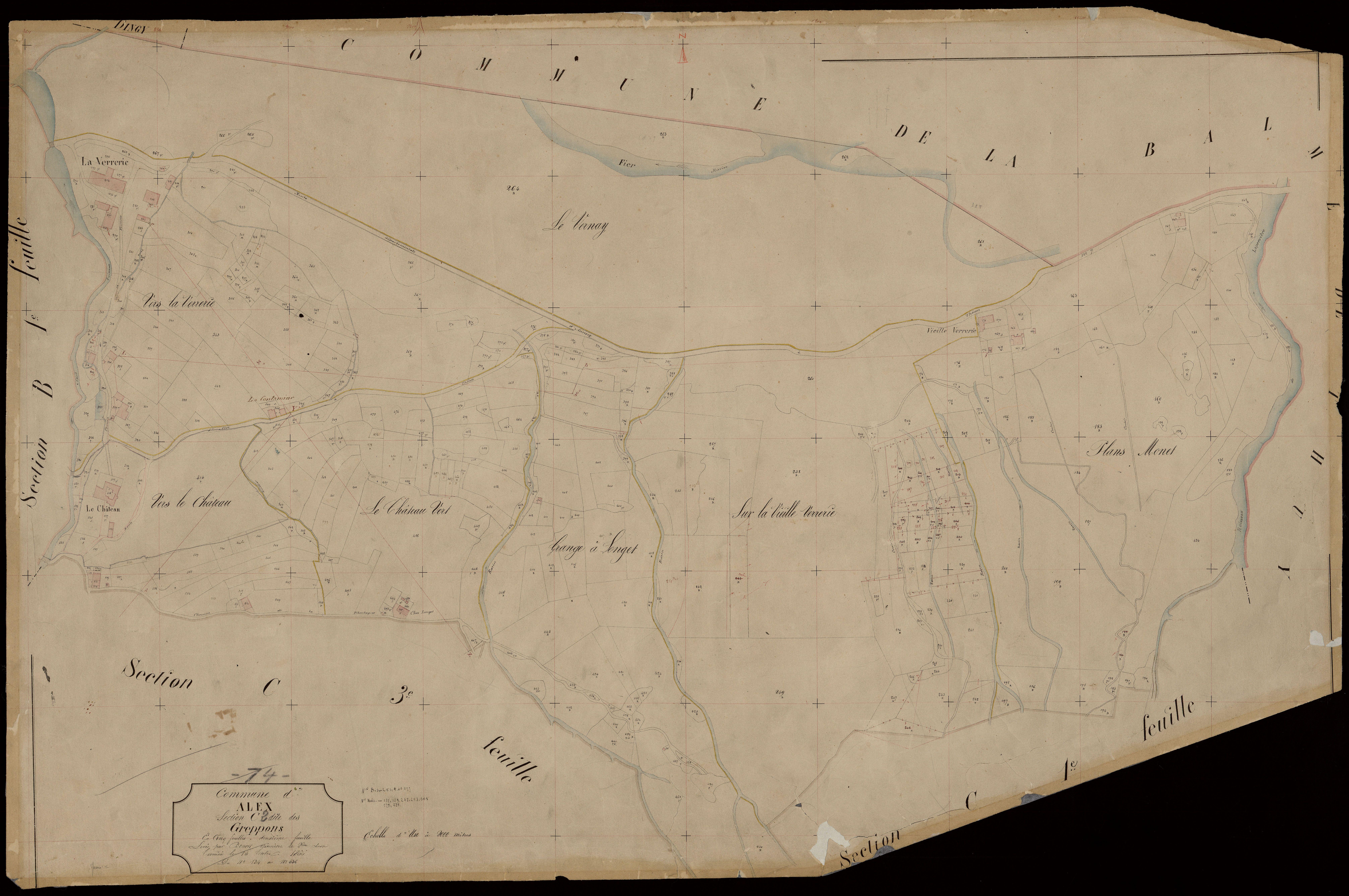3 P 3 2166 - Feuille n° 3, parcelles n° 7 à 710 - 15 novembre 1866