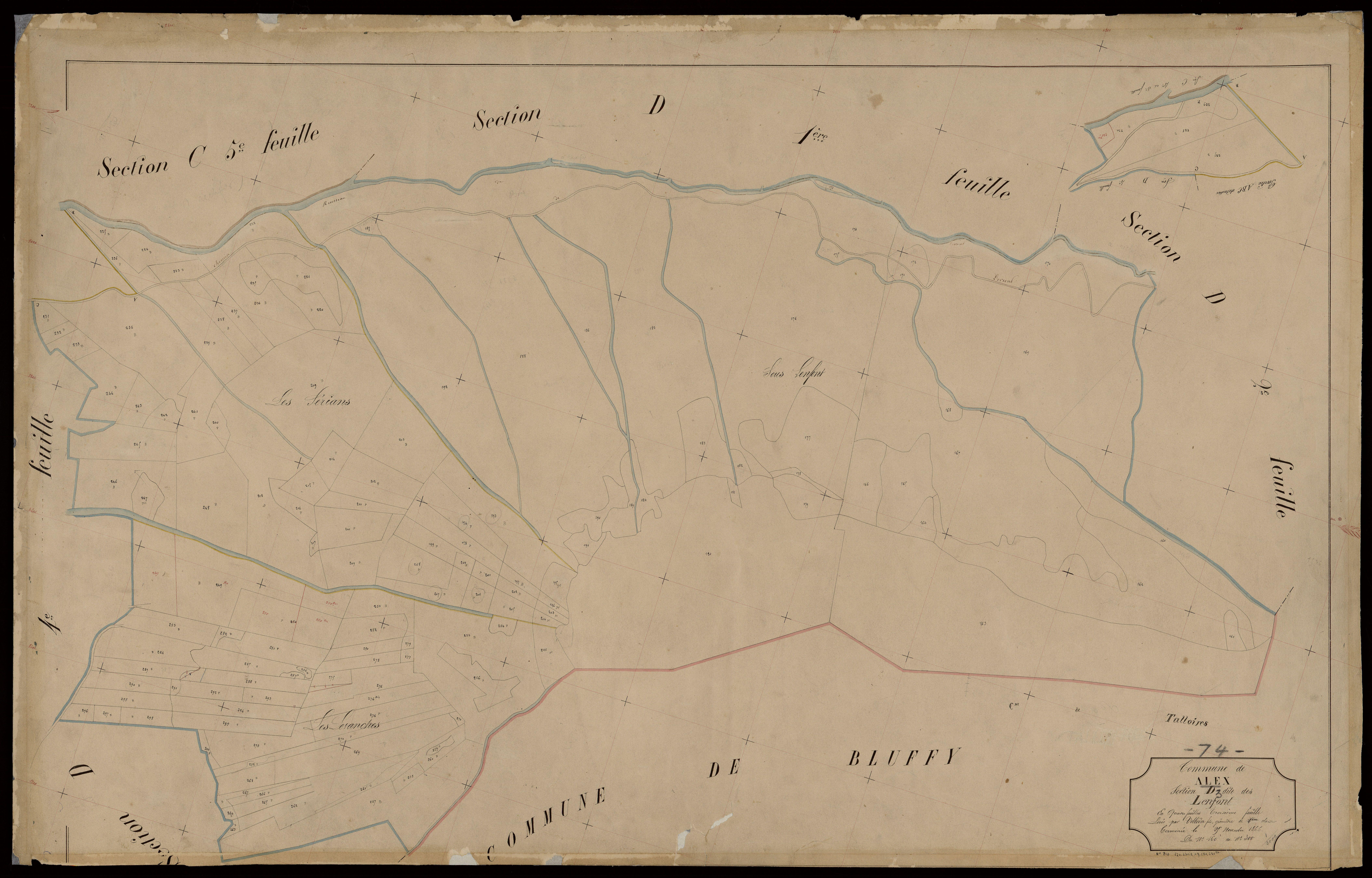 3 P 3 2172 - Feuille n° 4, parcelles n° 301 à 816 - 12 novembre 1866