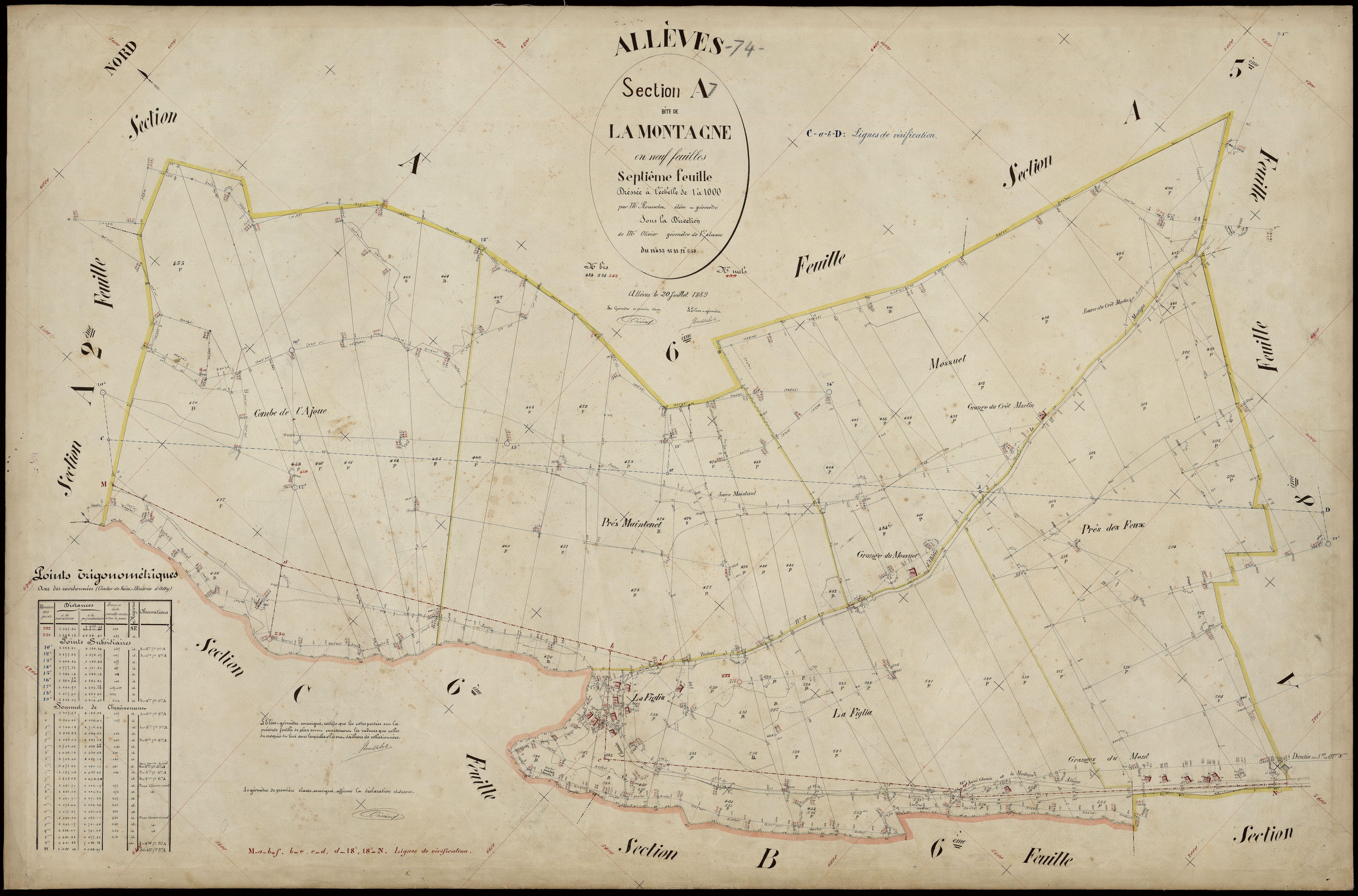 3 P 3 2181 - Feuille n° 8, parcelles n° 9 à 634 - 20 juillet 1889