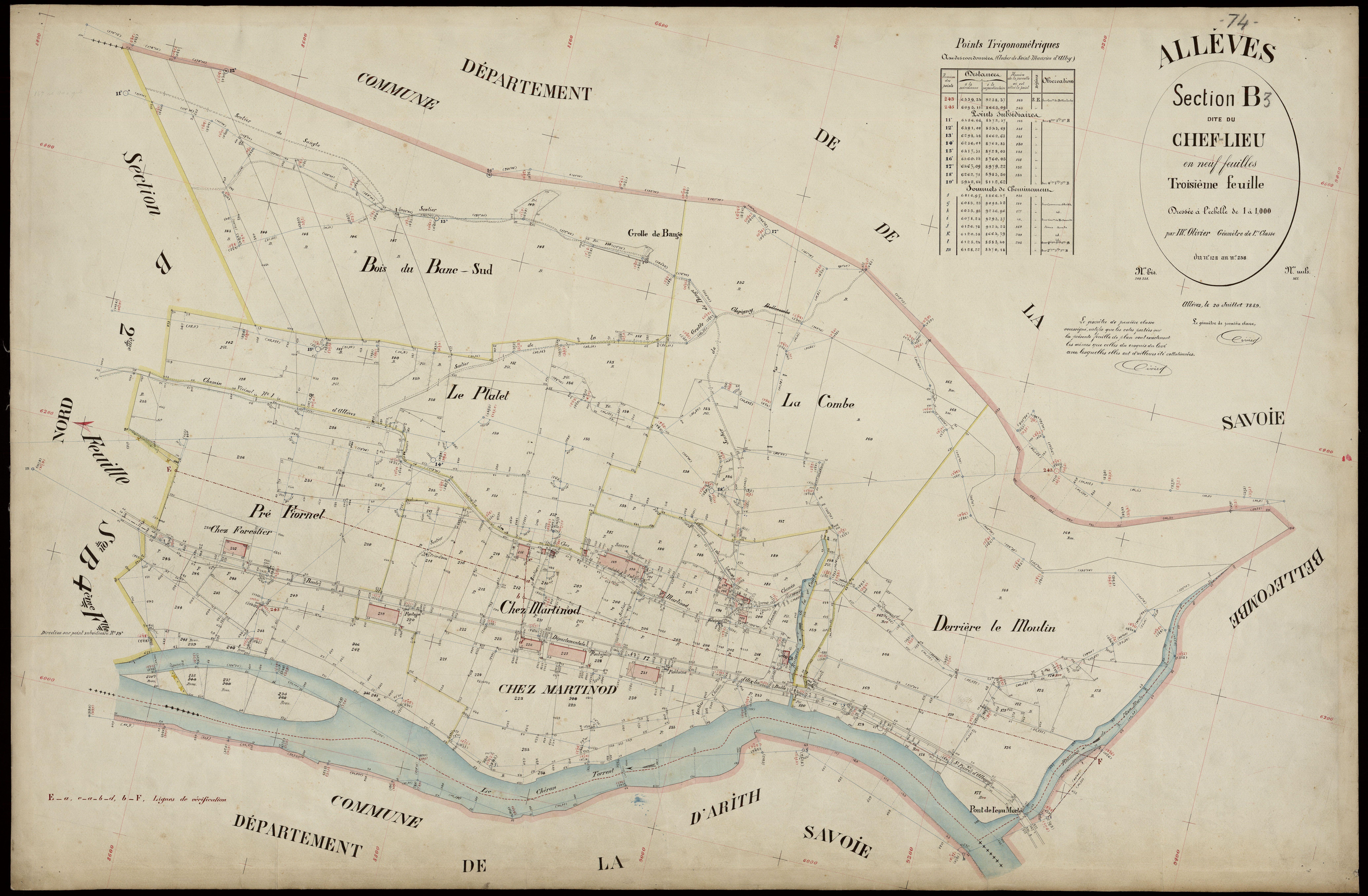 3 P 3 2186 - Feuille n° 4, parcelles n° 29 à 387 - 20 juillet 1889