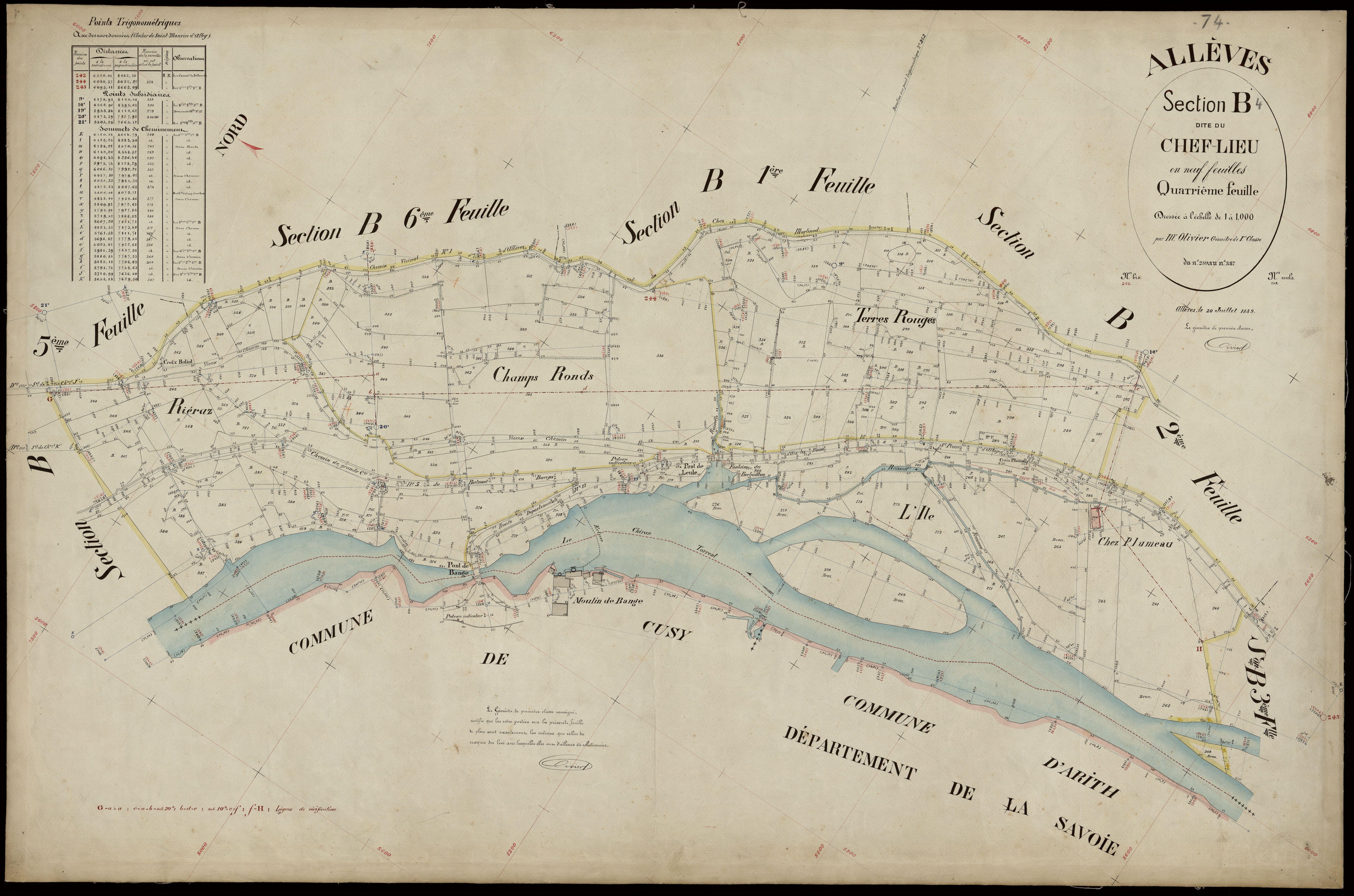 3 P 3 2187 - Feuille n° , parcelles n° 388 à 63 - 20 juillet 1889