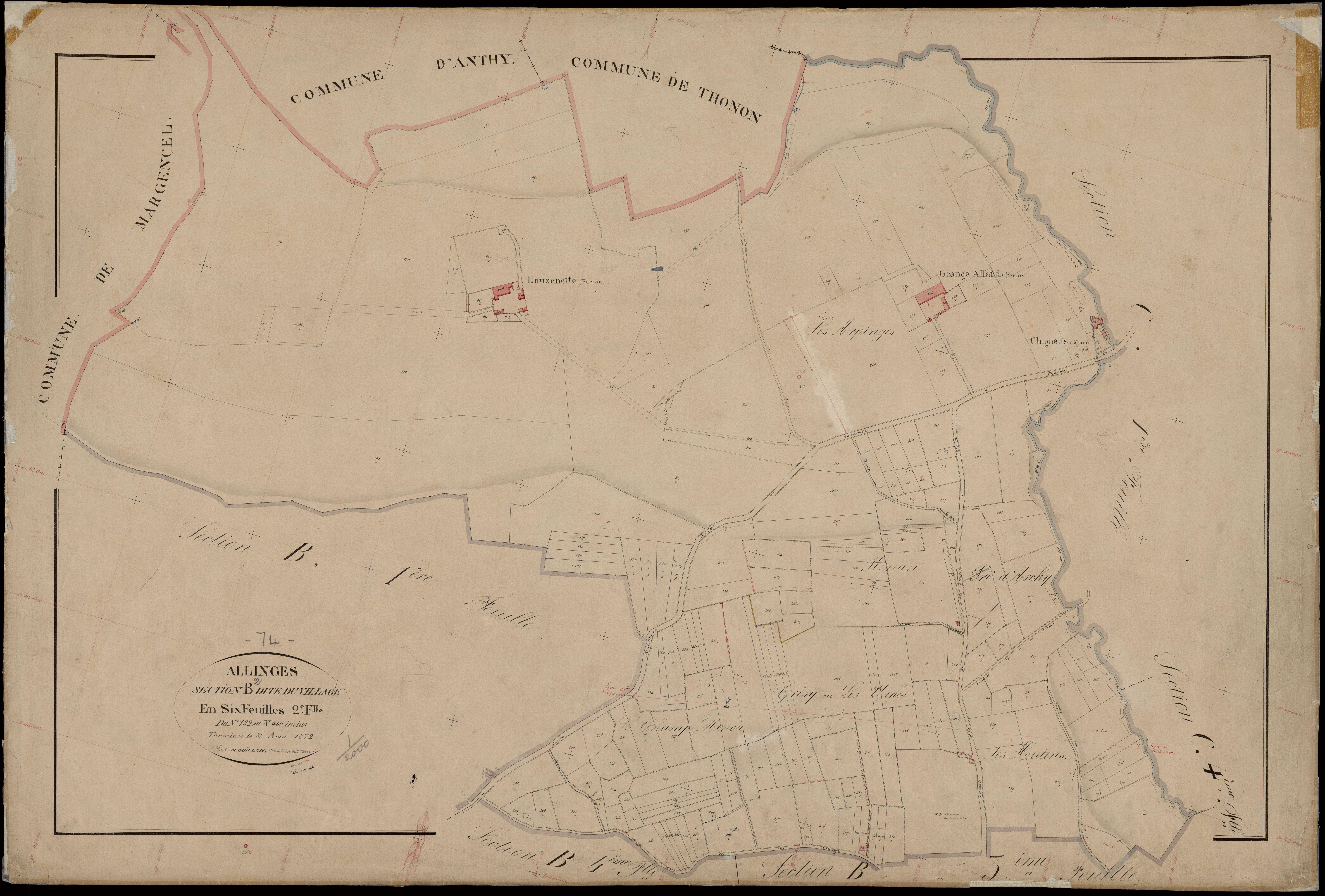 3 P 3 2210 - Feuille n° 3, parcelles n° 410 à 880 - 31 août 1872