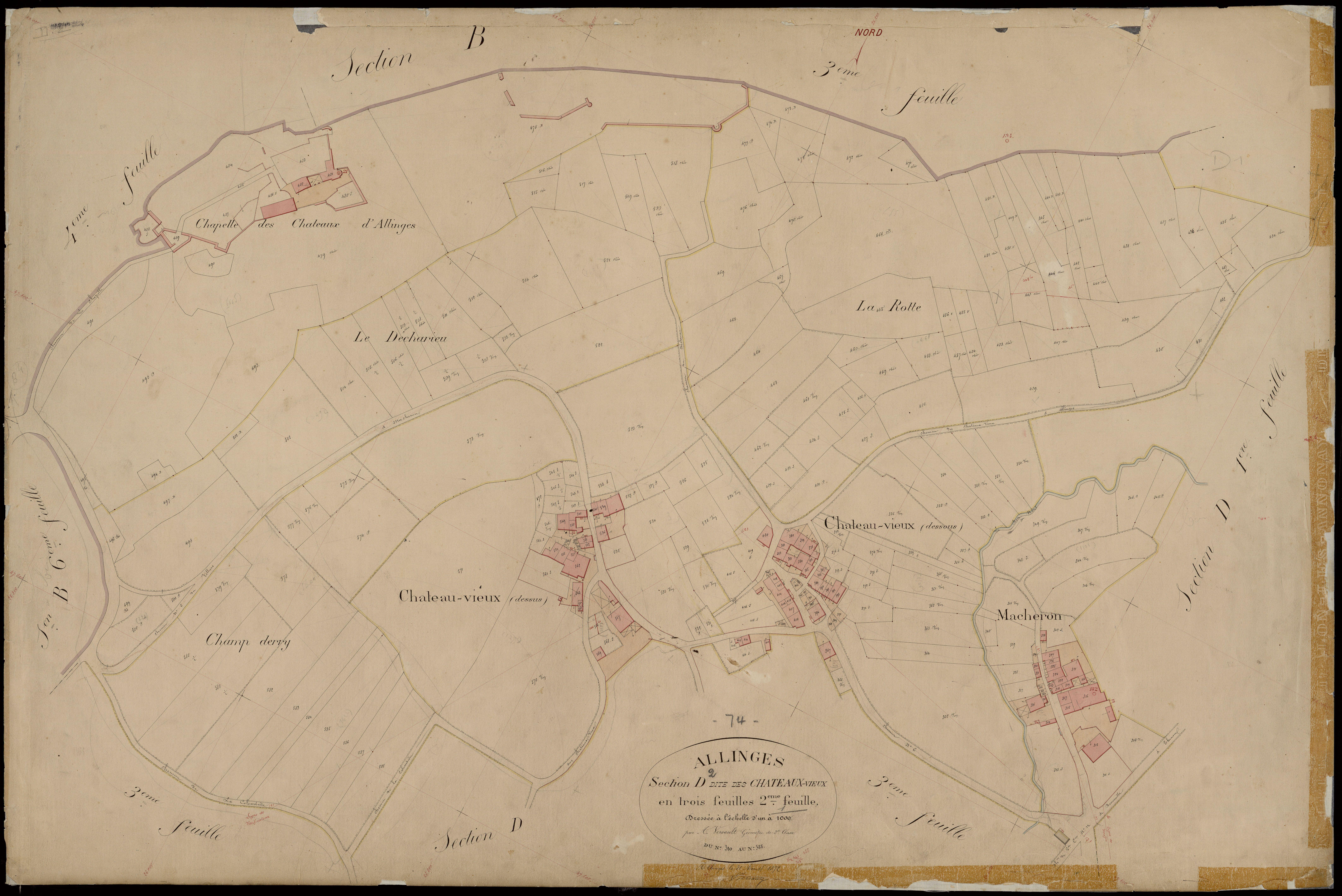 3 P 3 2220 - Feuille n° 3, parcelles n° 89 à 933 - 31 août 1872