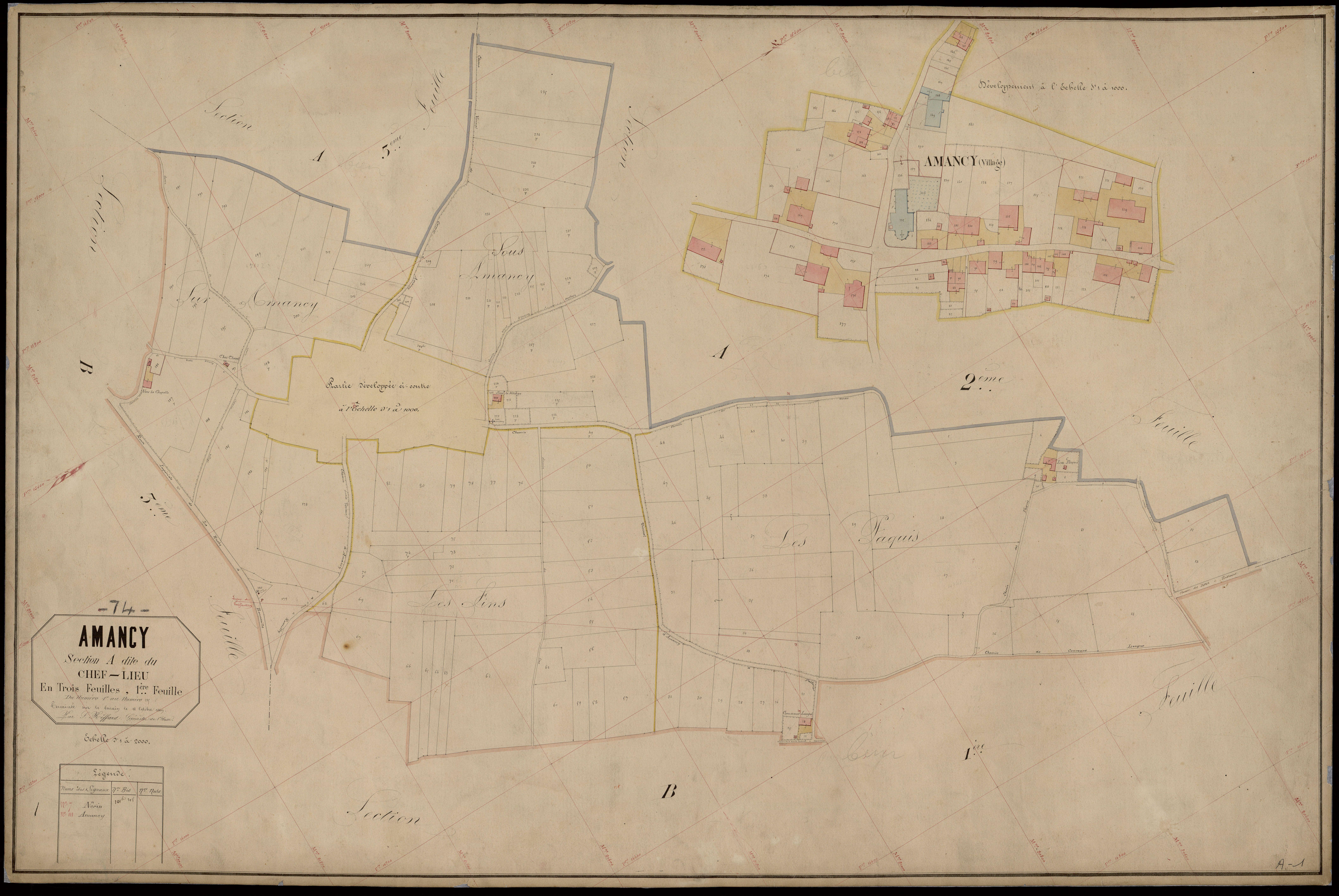 3 P 3 2233 - Feuille n° 2, parcelles n° 23bis à 72 - 15 octobre 1869