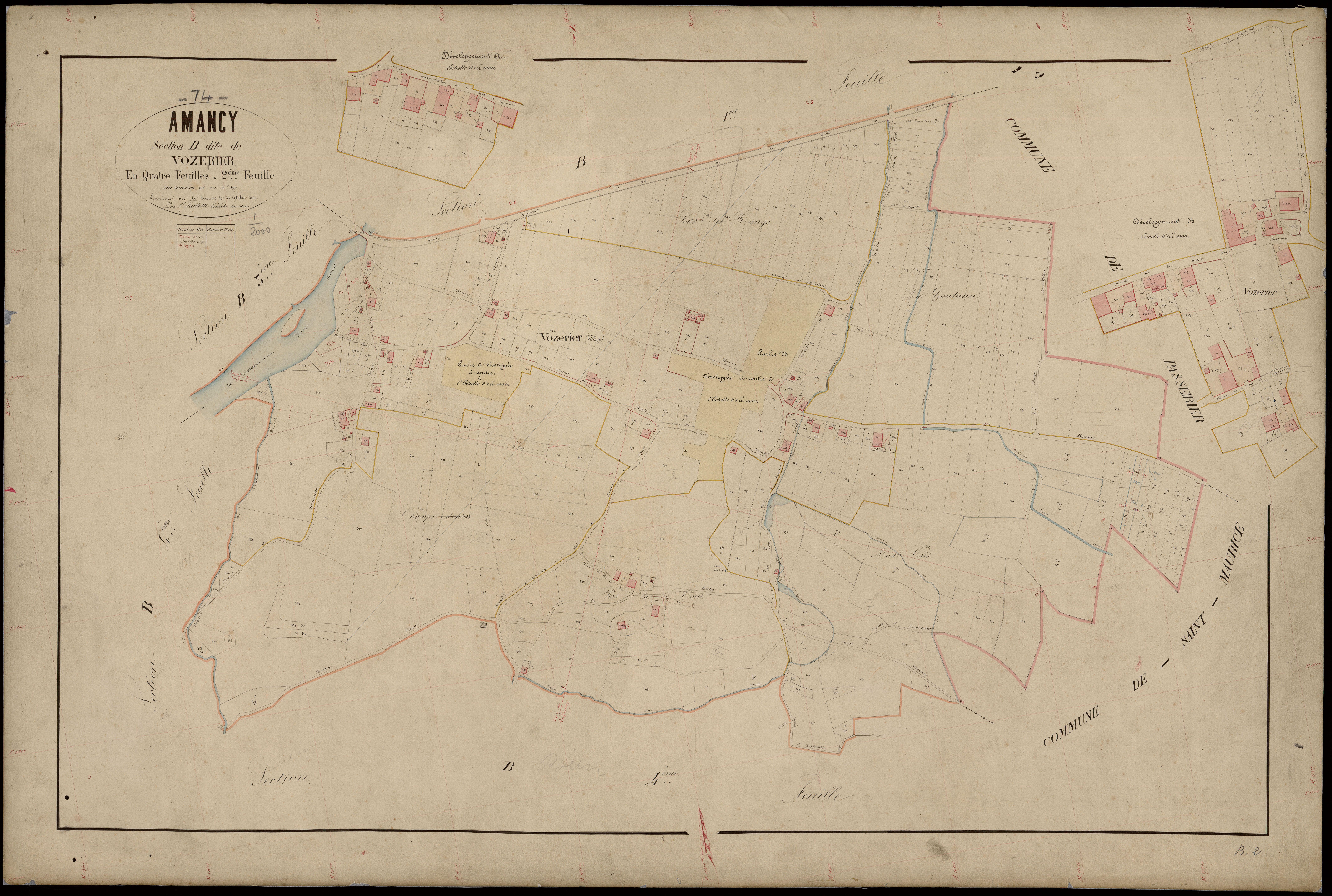 3 P 3 2237 - Feuille n° 3, parcelles n° 98 à 723 - 30 octobre 1869
