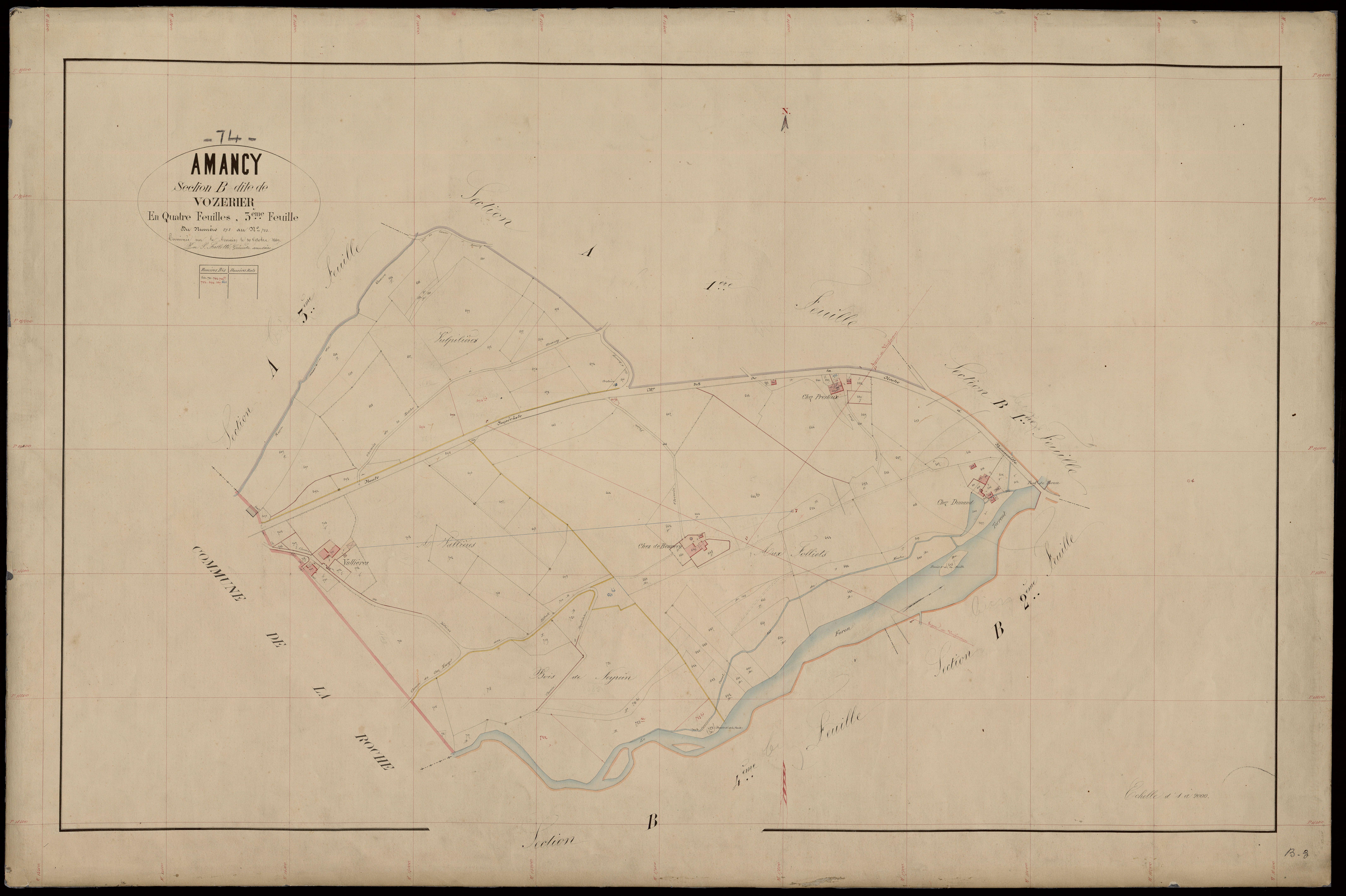 3 P 3 2238 - Feuille n° 4, parcelles n° 724 à 1120 - 10 novembre 1869