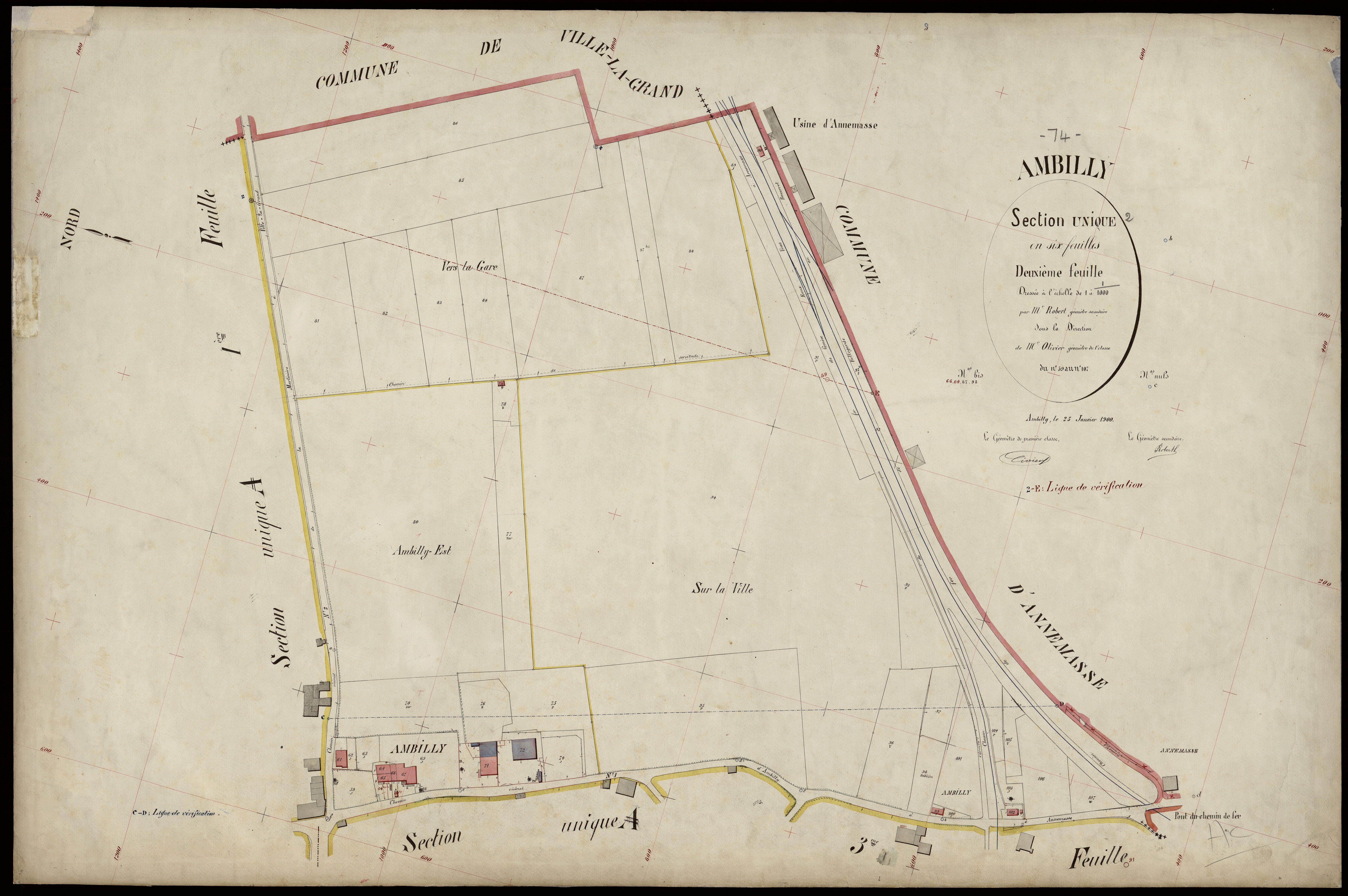 3 P 3 2242 - Feuille n° 3, parcelles n° 108 à 219 - 25 janvier 1900