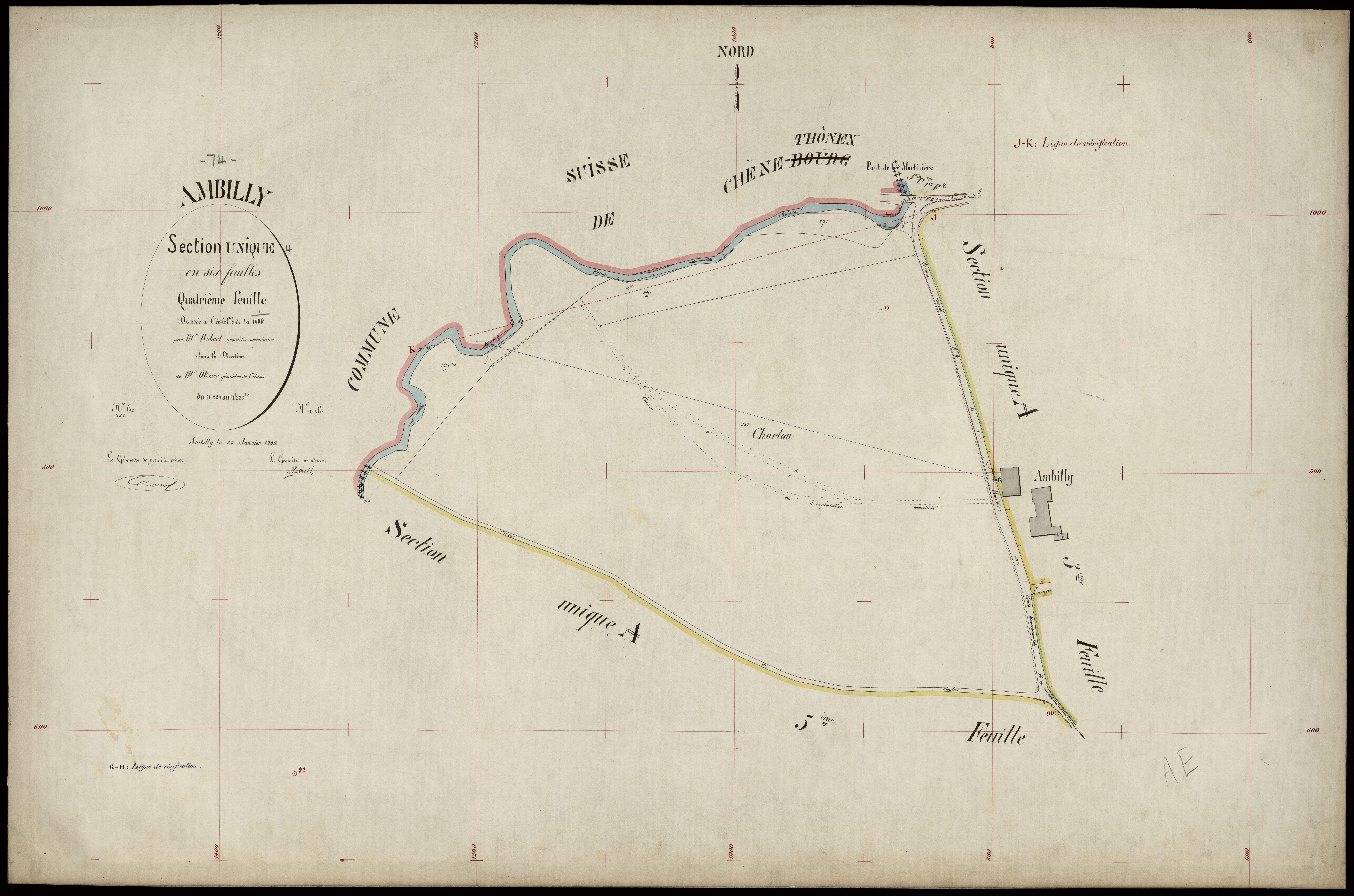 3 P 3 2244 - Feuille n° , parcelles n° 223 à 264 - 25 janvier 1900