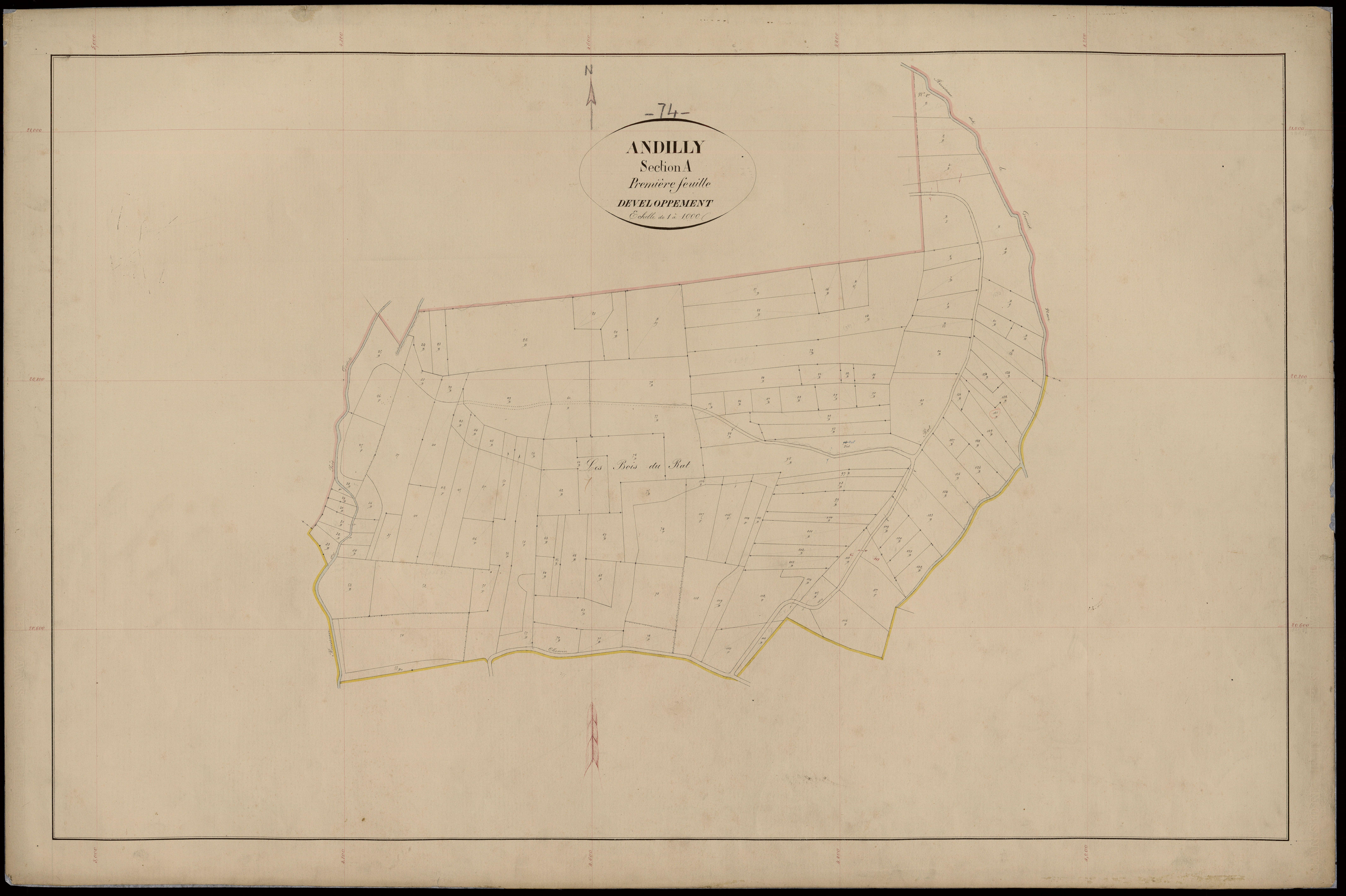 3 P 3 2249 - Feuille n° 2, parcelles n° 01 à 749 - 1er juin 1870