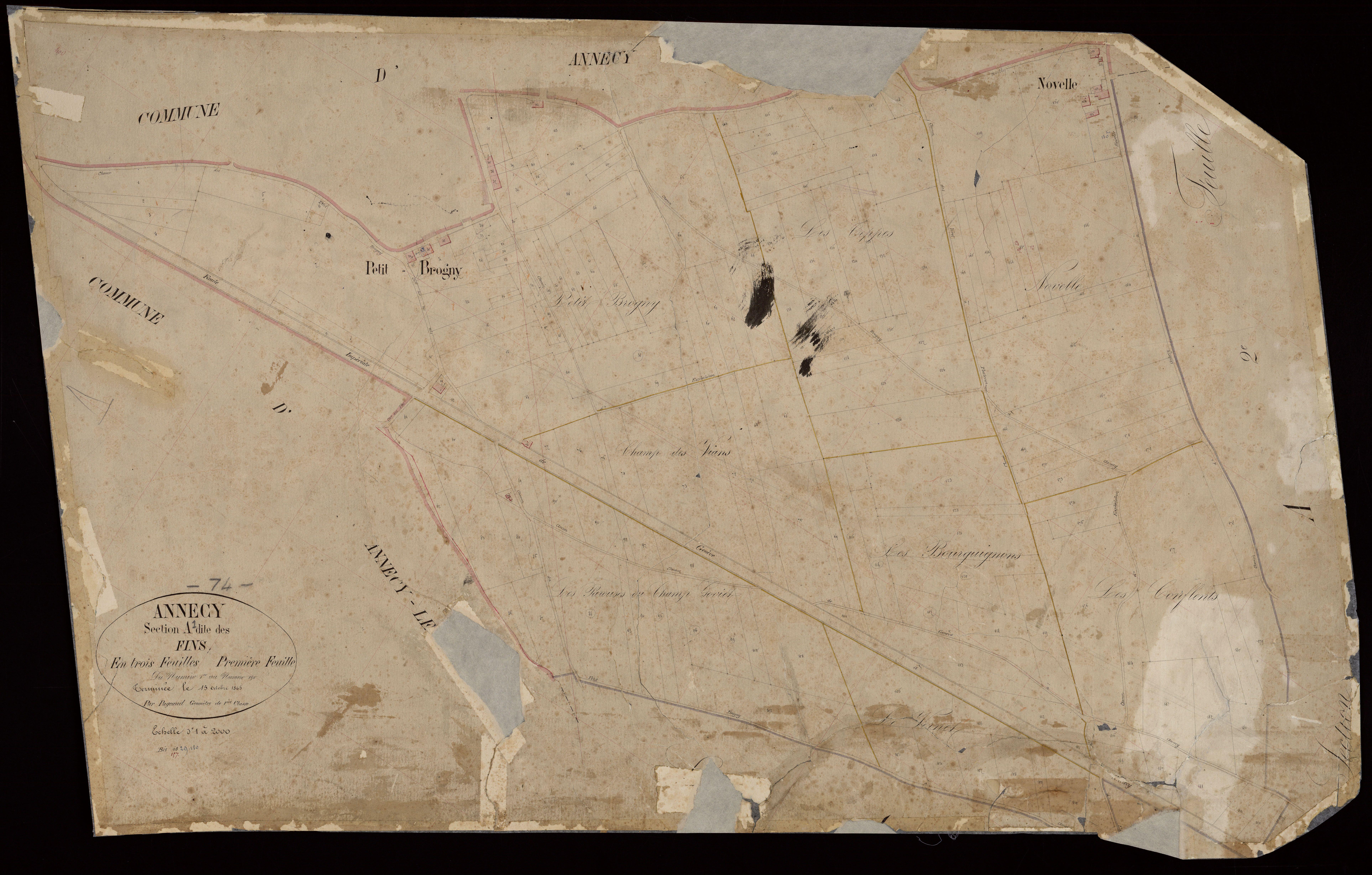 3 P 3 2257 - Feuille n° 2, parcelles n° 191 à 338 - 15 octobre 1865