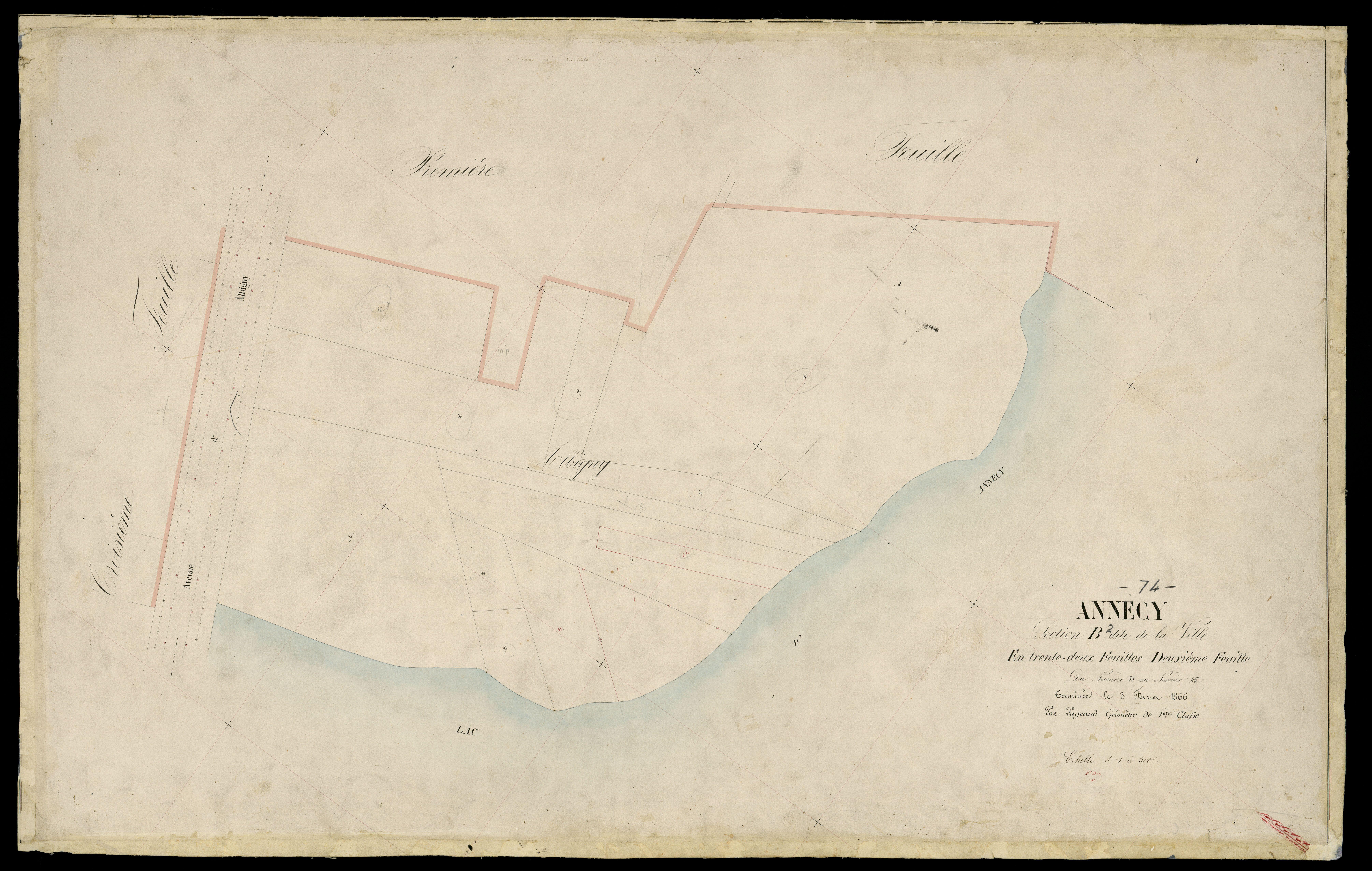 3 P 3 2261 - Feuille n° 3, parcelles n° 46 à 80 - 3 février 1866