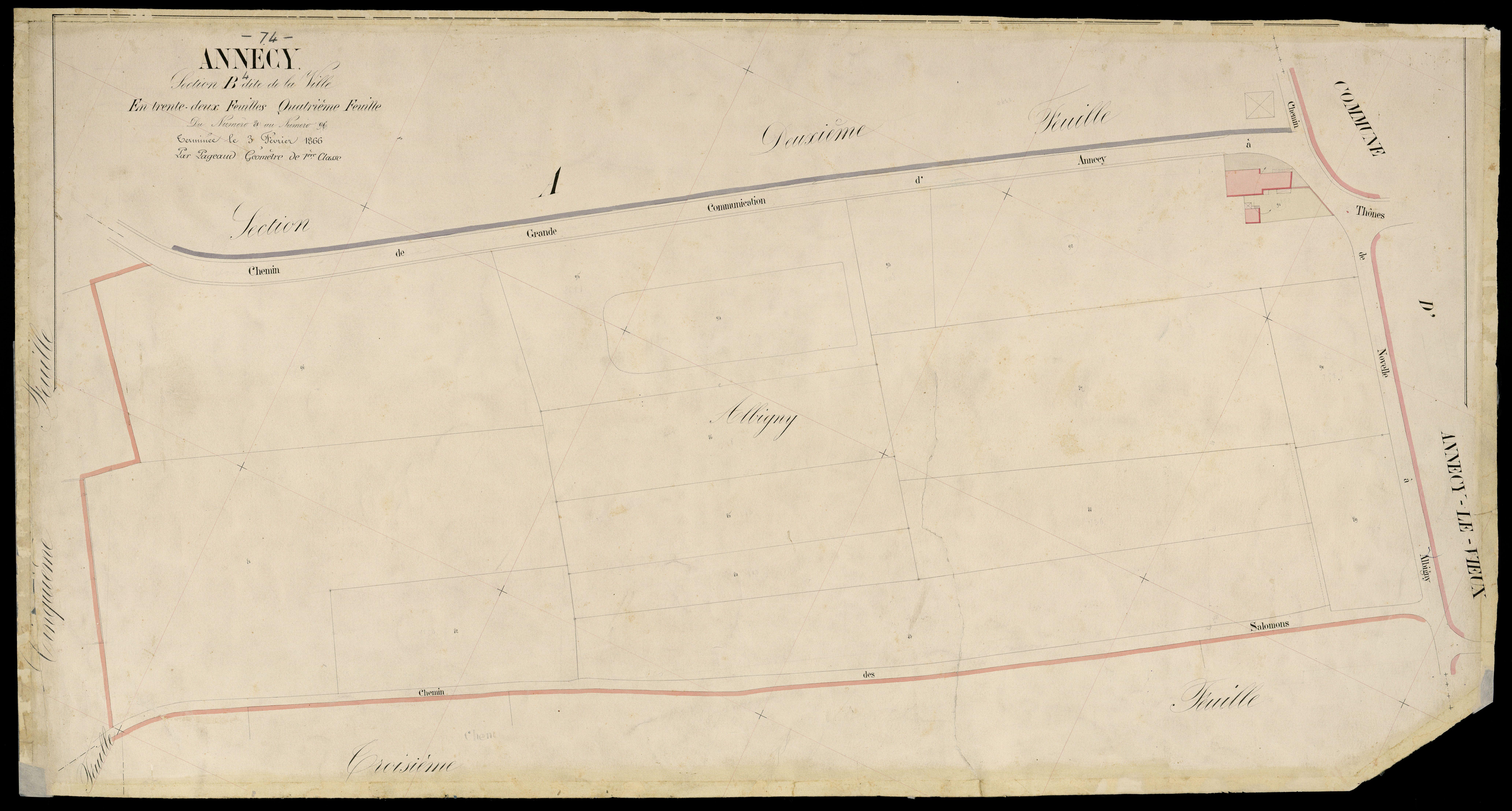 3 P 3 2263 - Feuille n° , parcelles n° 97 à 120 - 3 février 1866
