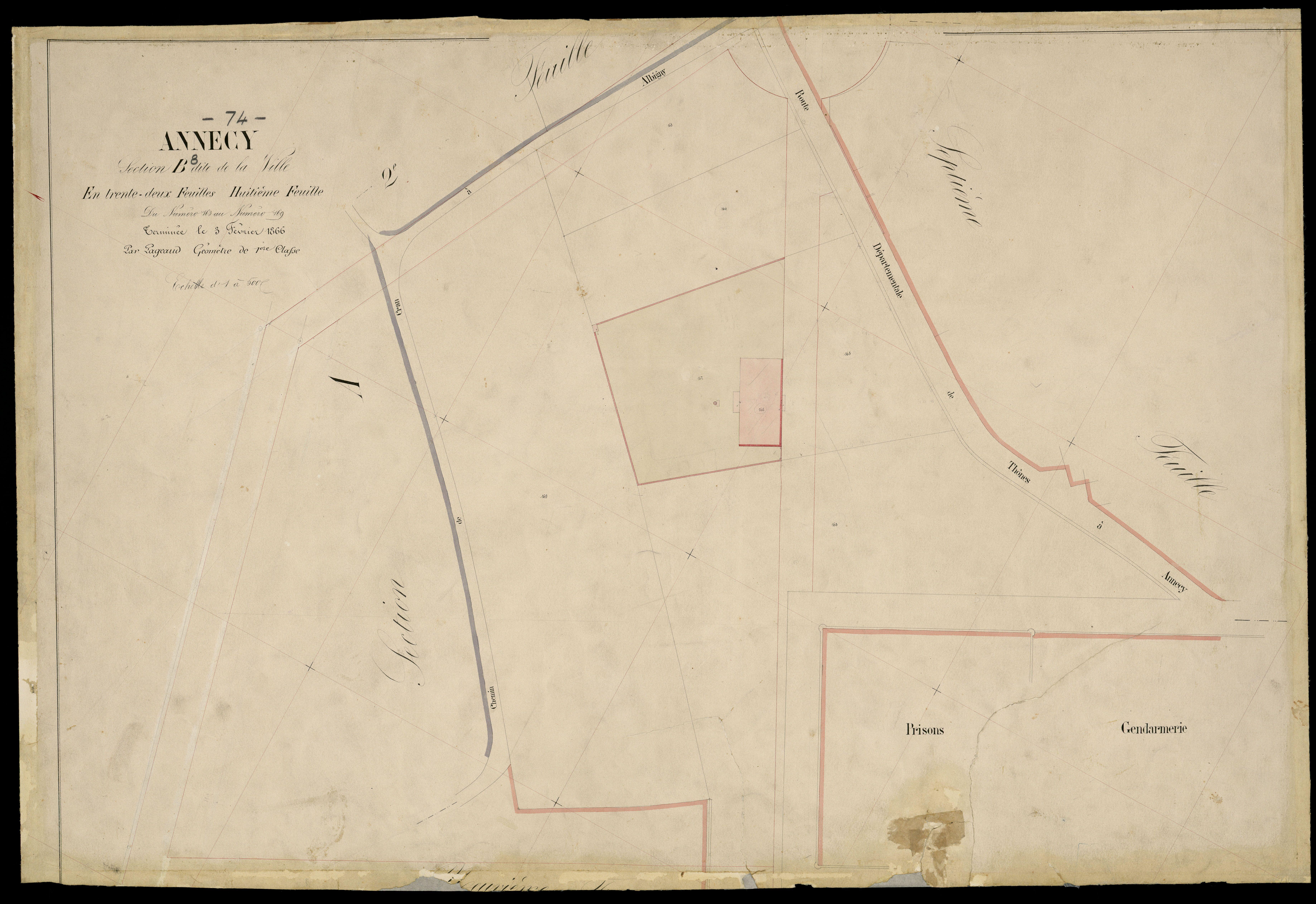 3 P 3 2267 - Feuille n° 9, parcelles n° 170 à 226 - 3 février 1866