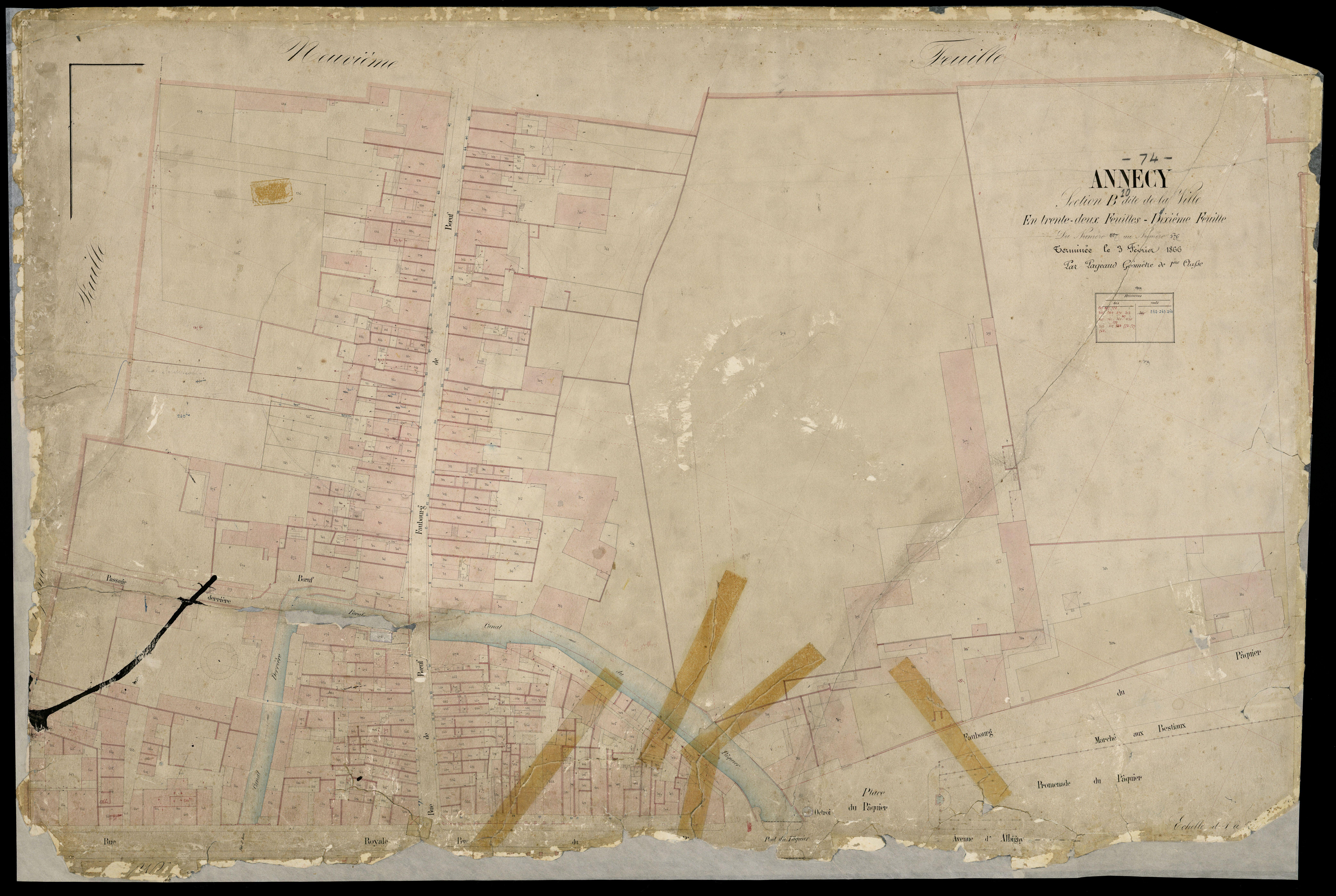 3 P 3 2269 - Feuille n° 11, parcelles n° 77 à 643 - 3 février 1866