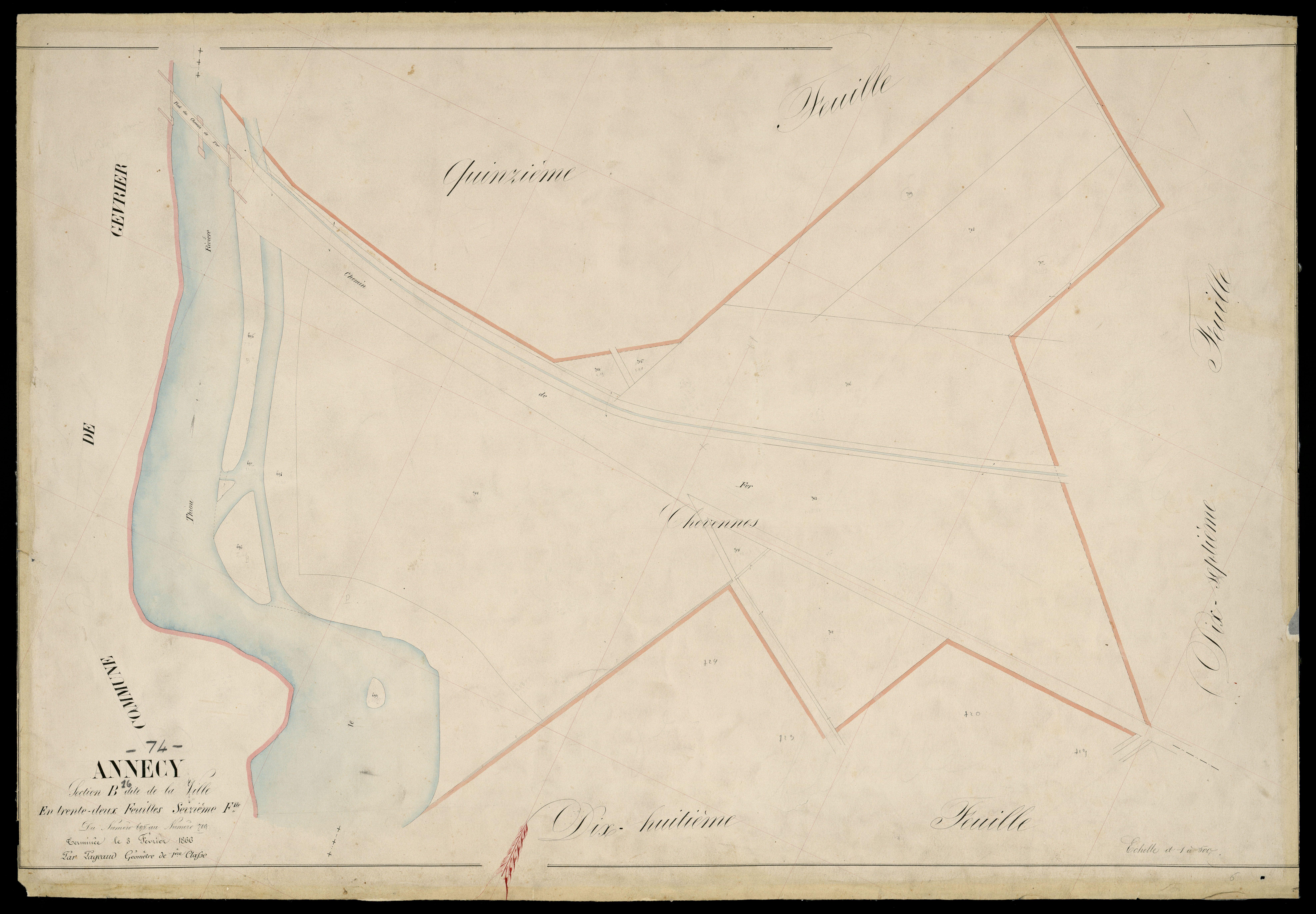 3 P 3 2275 - Feuille n° 17, parcelles n° 710 à 718 - 3 février 1866