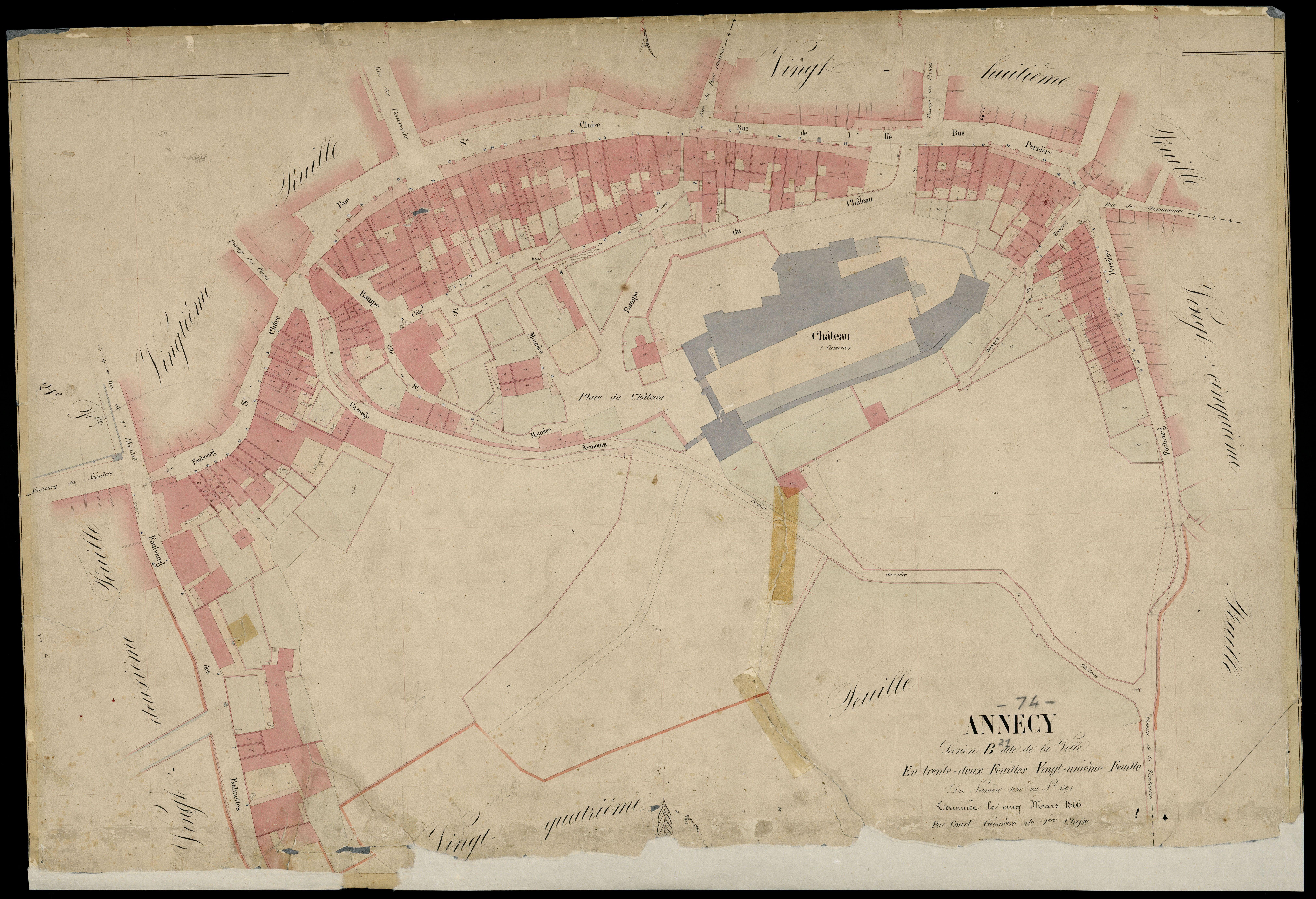 3 P 3 2280 - Feuille n° 22, parcelles n° 1392 à 1406 - 5 mars 1866