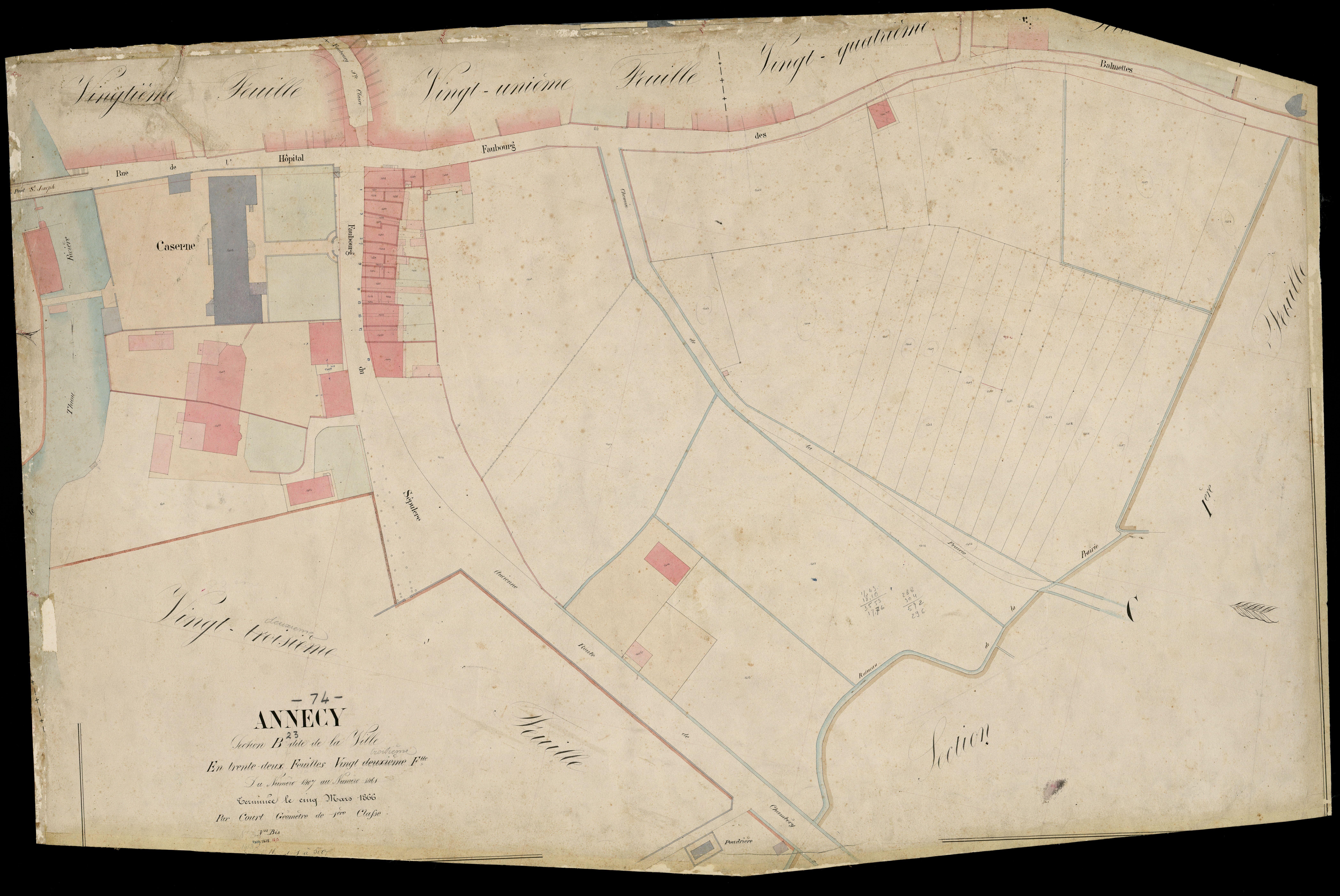 3 P 3 2282 - Feuille n° 24, parcelles n° 1462 à 1487 - 5 mars 1866