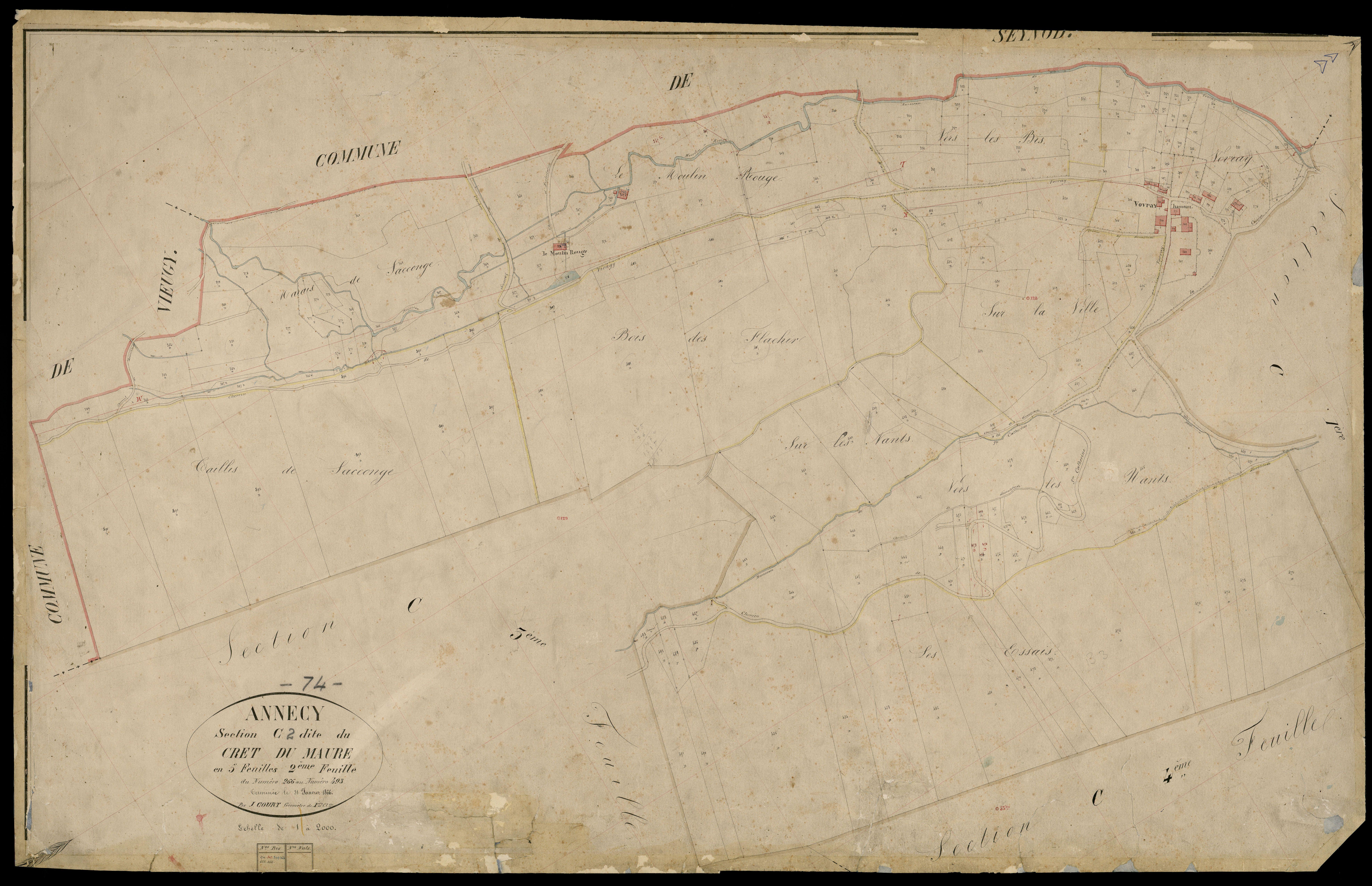 3 P 3 2293 - Feuille n° 3, parcelles n° 494 à 60 - 5 août 1865