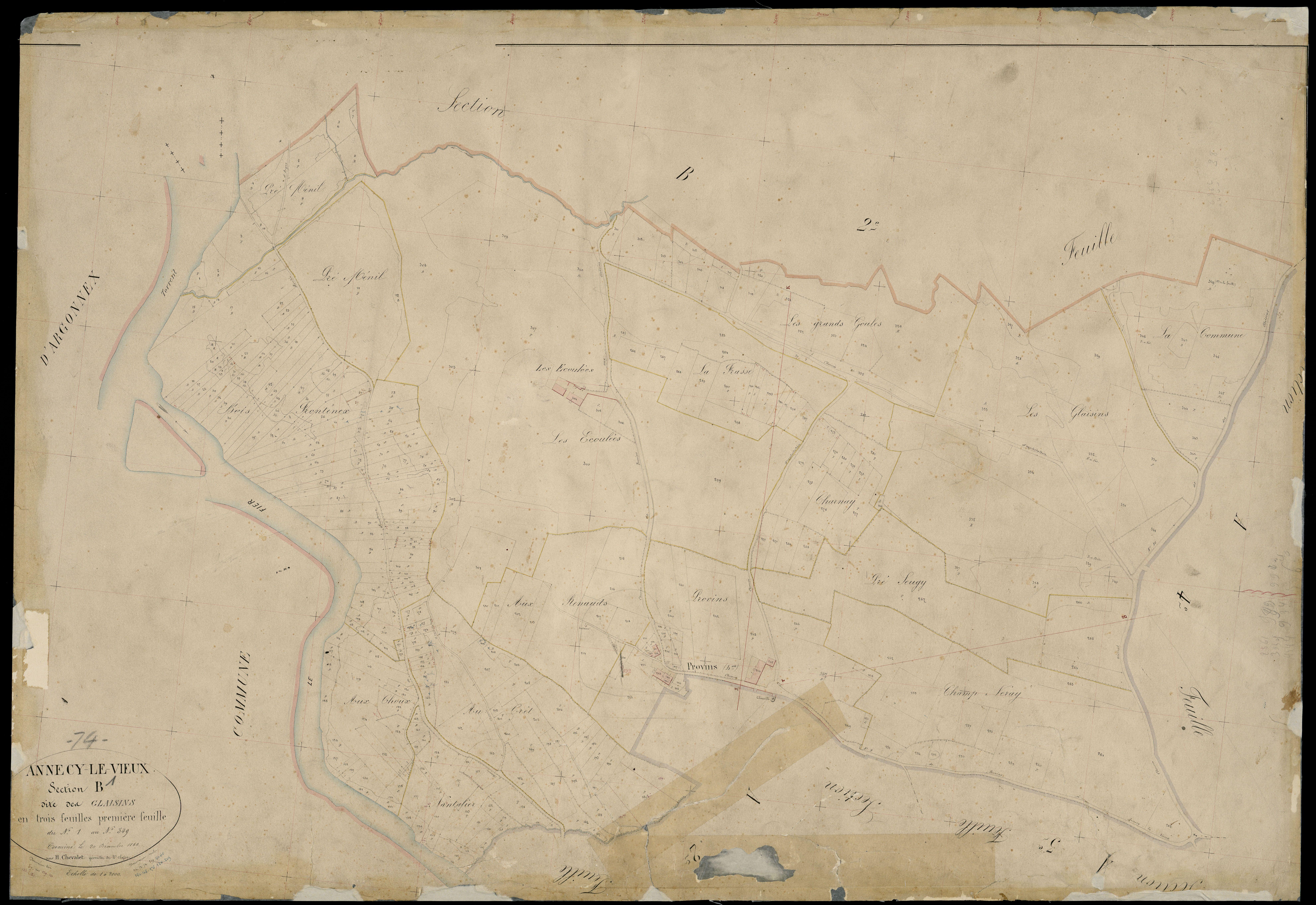 3 P 3 2304 - Feuille n° 2, parcelles n° 30 à 0 - 20 décembre 1866