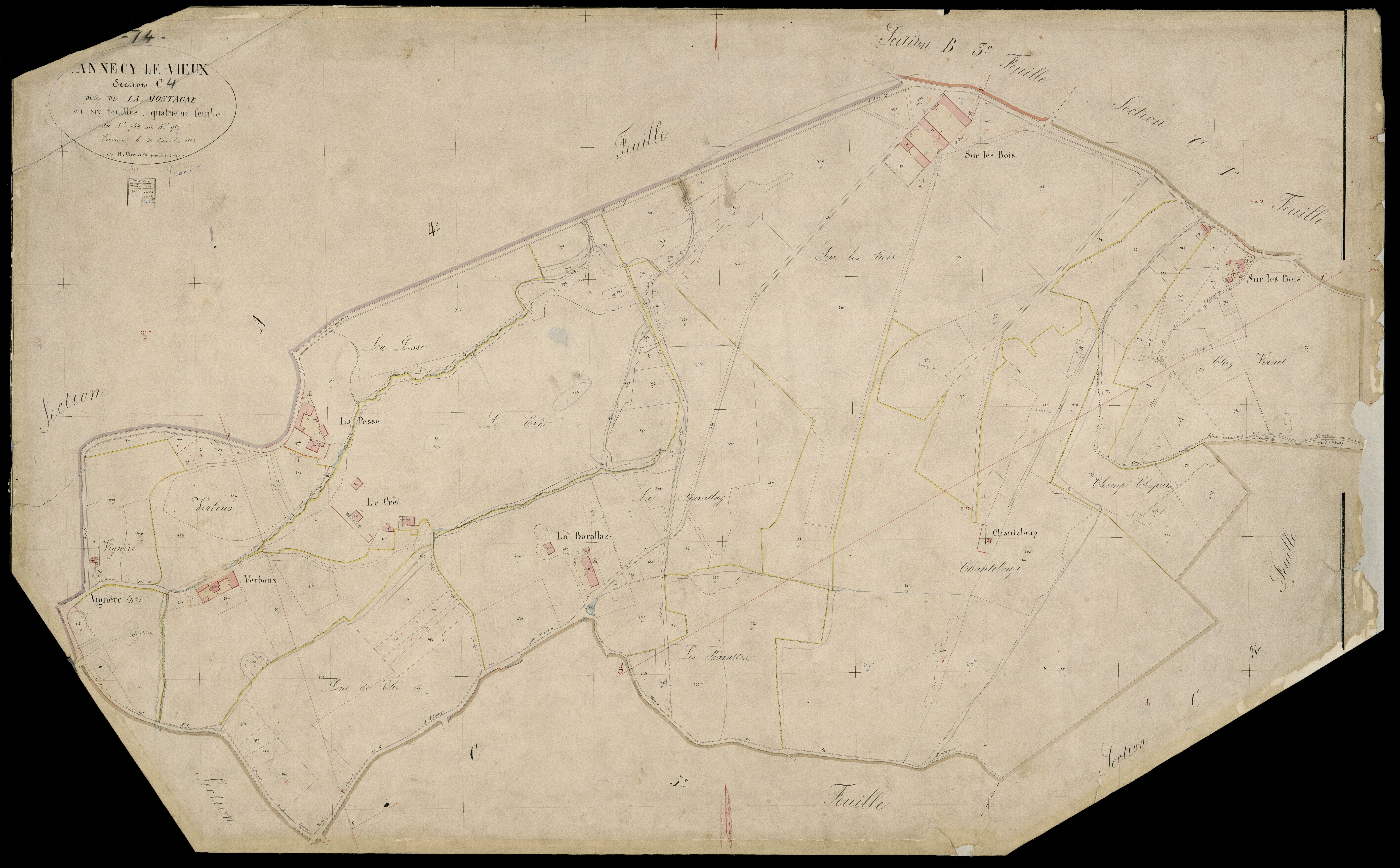 3 P 3 2310 - Feuille n° , parcelles n° 918 à 1294 - 20 décembre 1866